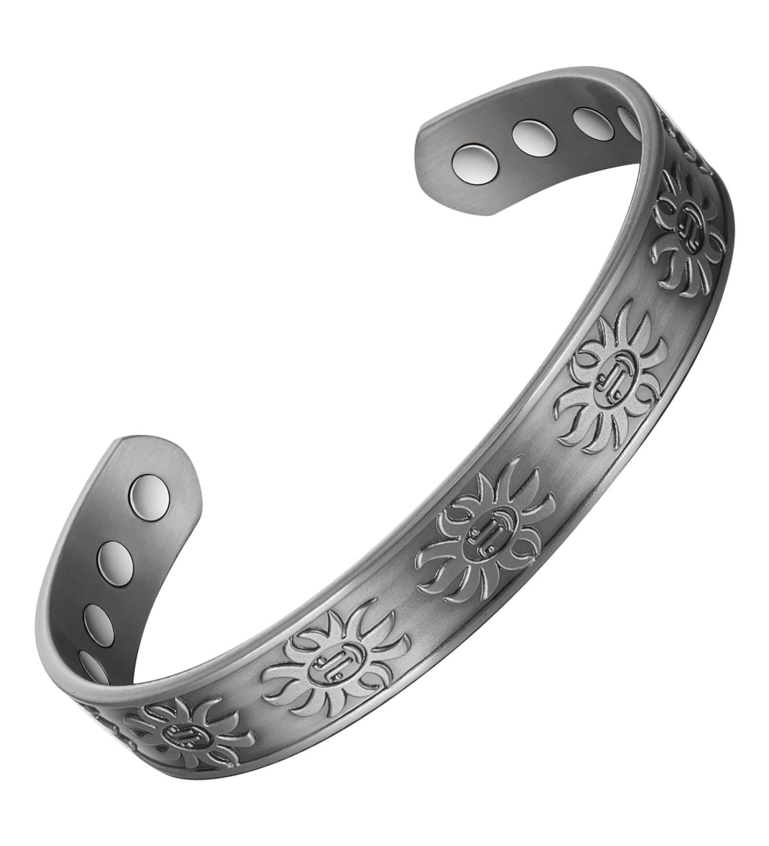 Shop Stylish Copper Bracelets for Men & Women - Adjustable Retro Silver Magnetic Jewelry for Arthritis Relief - Buy Online on GoSupps.com