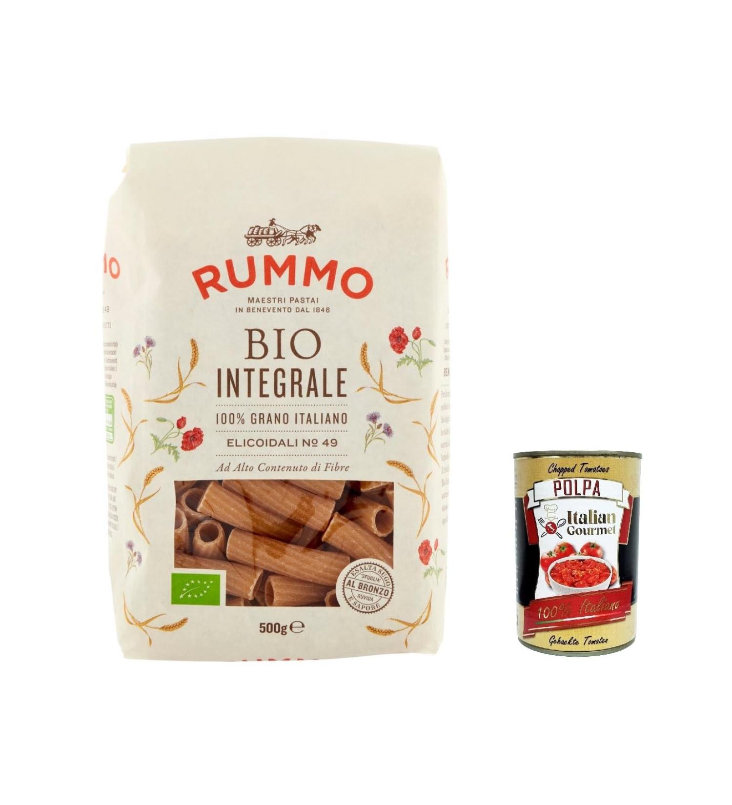  Italian Gourmet E.R. Rummo Pasta Integrale Elicoidali N. 49 Lot de 5 p tes italiennes 500 g + Italian Gourmet polpa 400 g - Buy Online on GoSupps.com
