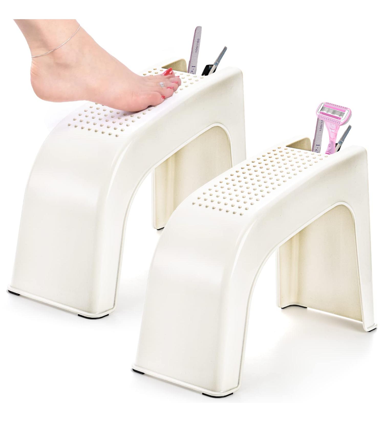 Hedume 2 Pack Shower Foot Rest - Non-Slip Pedicure Stand with Built-in Storage - Buy Online on GoSupps.com