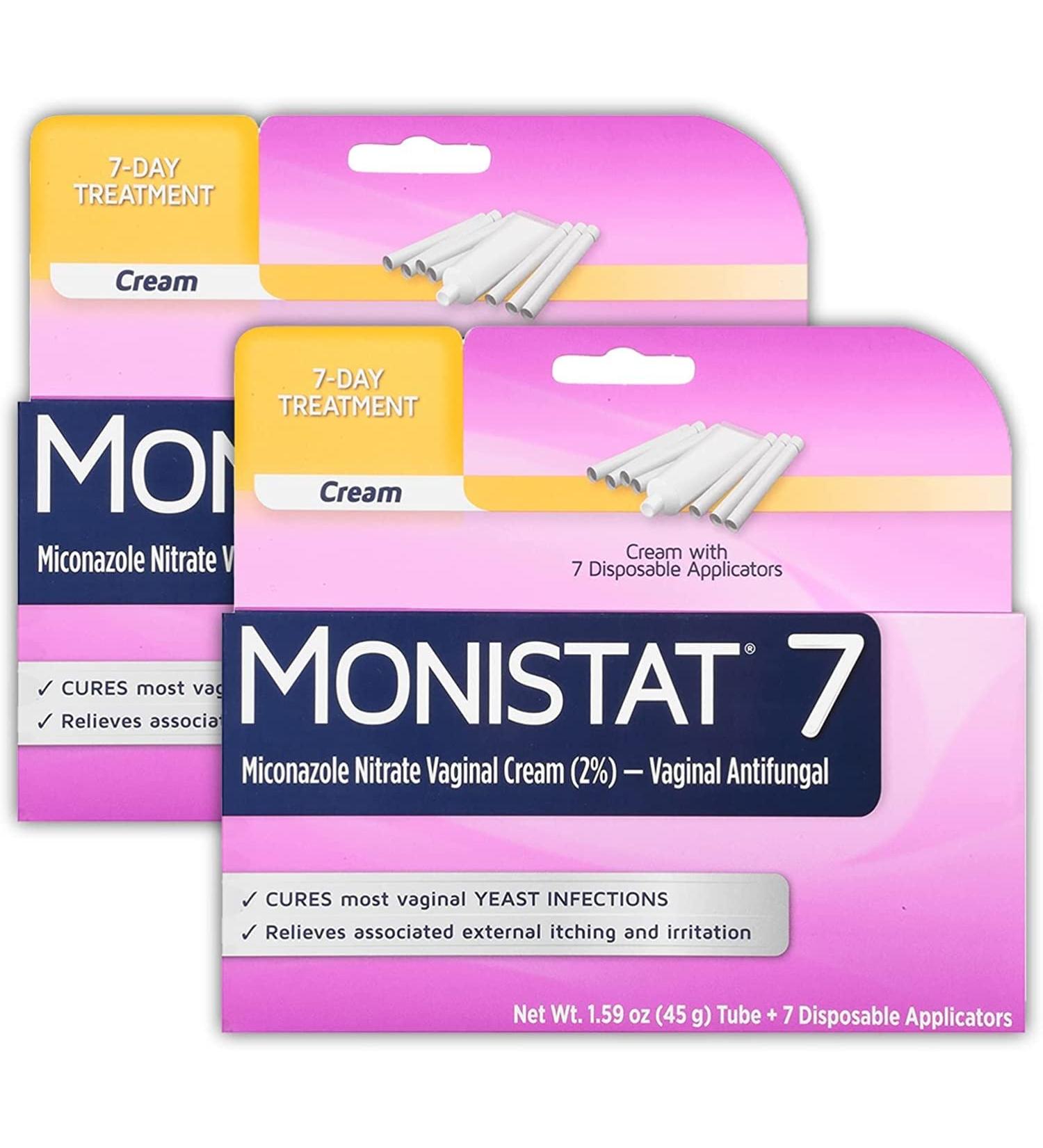 Monistat 7-Day Yeast Infection Treatment Cream - Pack of 2 with Disposable Applicators | 7-Day Ovule Treatment - 2 Count - Buy Online on GoSupps.com