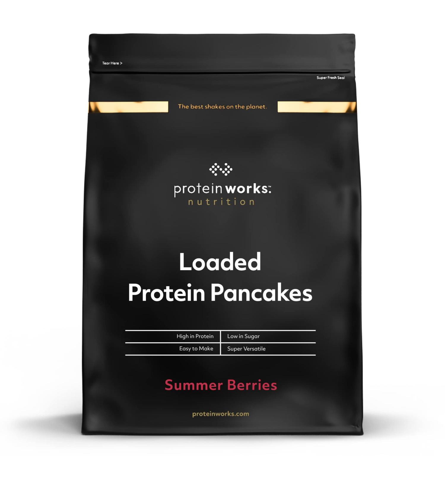 Protein Works Loaded Pancake Mix - Summer Berries 500g | High Protein Breakfast & Snack | 8 Servings | Low Sugar | Premium Mix - Buy Online on GoSupps.com