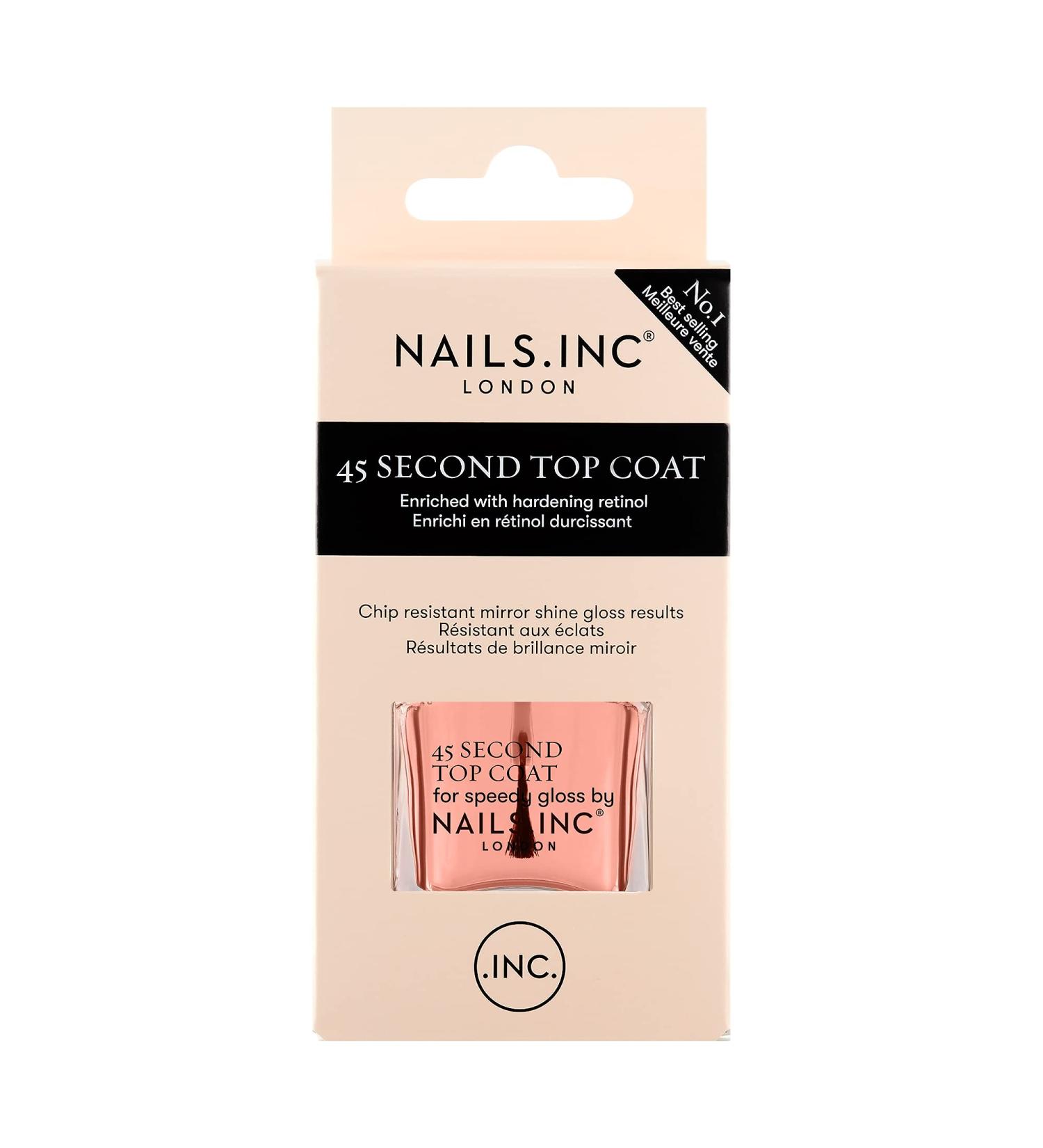 Nails.INC Gel 45 Second Top Coat Quick Drying Formula Dries in 45 Seconds Enriched with Retinol for a Chip Resistant Finish Cruelty Free Vegan clear - Buy Online on GoSupps.com
