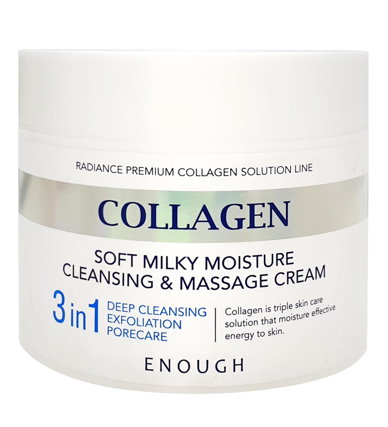 Enough Collagen Soft Milky Moisture Cleansing Cream | Deep Hydrating Face Cleanser & Makeup Remover | Korean Skincare for All Skin Types - 10.58 oz - Buy Online on GoSupps.com