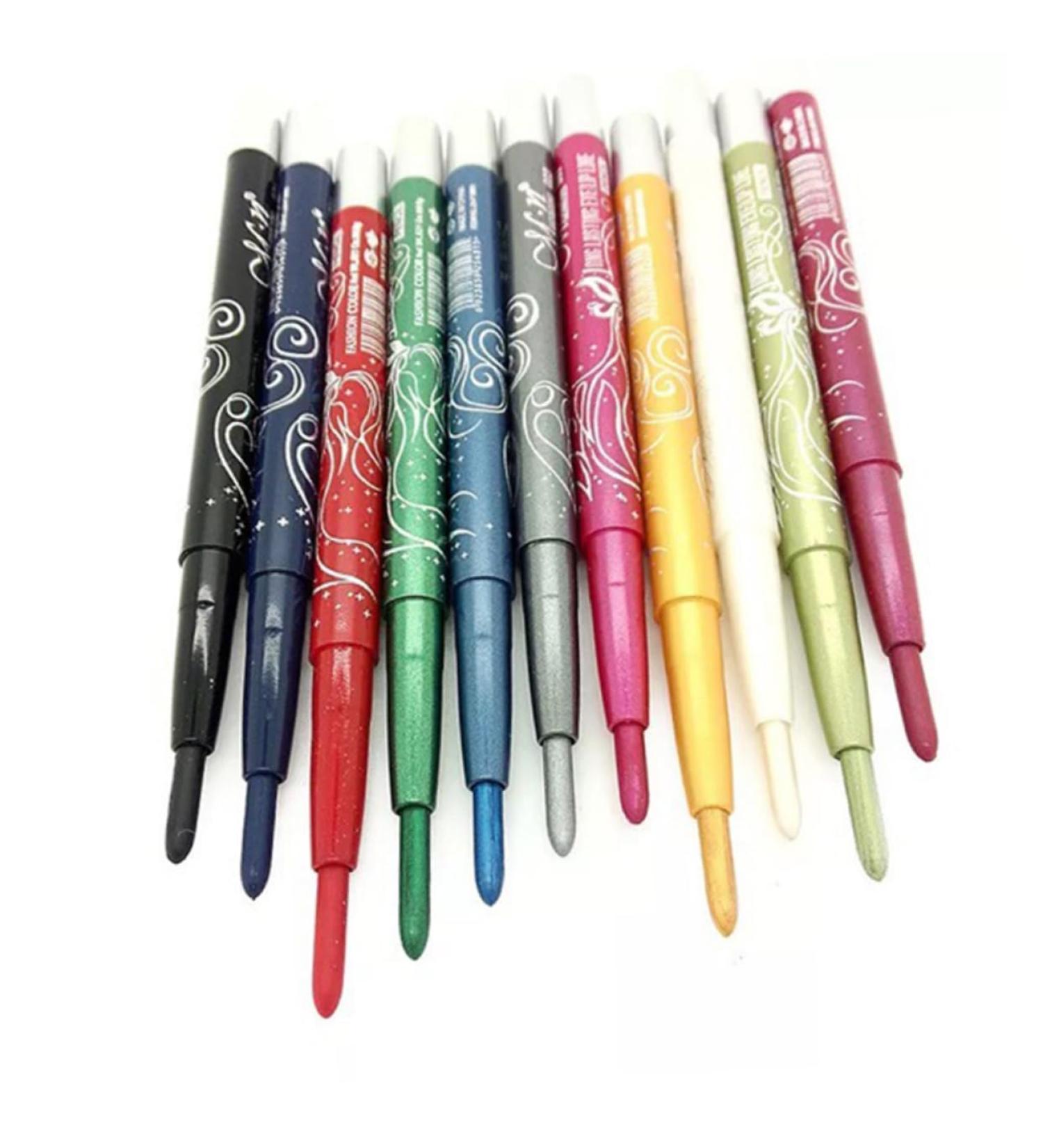 SKISUNO Waterproof Eye Shadow Pen 12 Pcs Eye Liner Pencils Women Cosmetic Pen Eye Shadow Pencil Lipstick Pen Automatic Miss - Buy Online on GoSupps.com