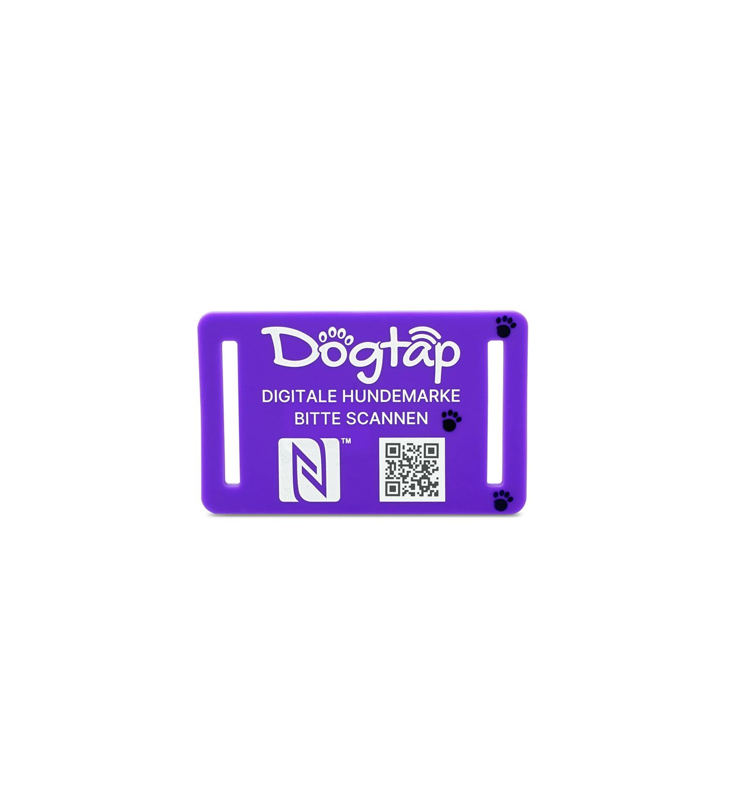 DOGTAP Light Small | Intelligent Purple Dog Tag with NFC Chip - 50x30mm | International Shipping Available - Buy Online on GoSupps.com