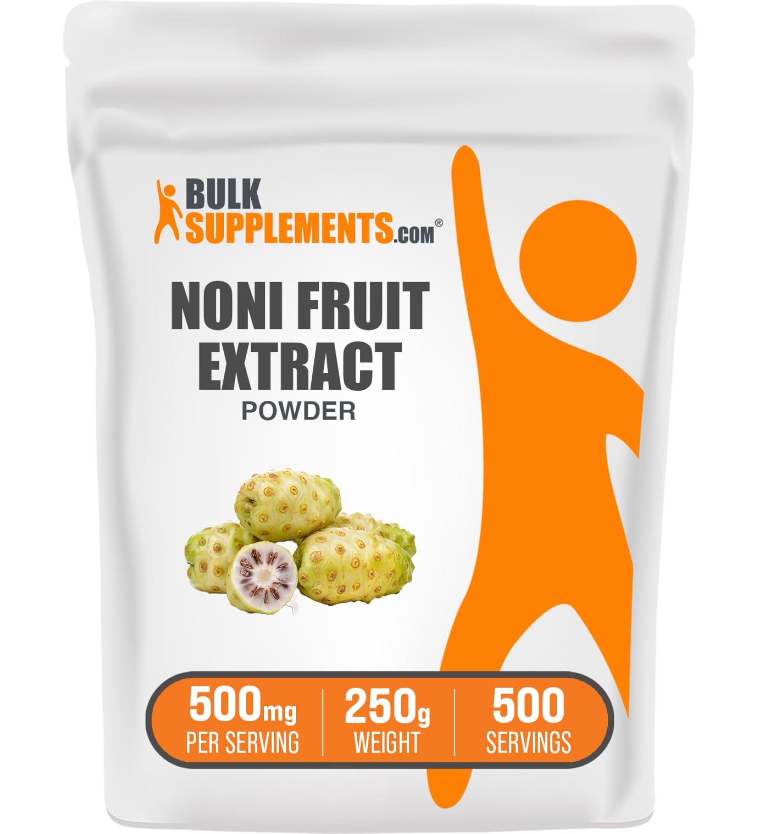 BulkSupplements.com Noni Fruit Extract Powder - Noni Fruit Supplement Superfood Powder - Gluten Free 500mg per Serving 250g (8.8 oz) (Pack of 1) 8.8 Ounce (Pack of 1) - Buy Online on GoSupps.com