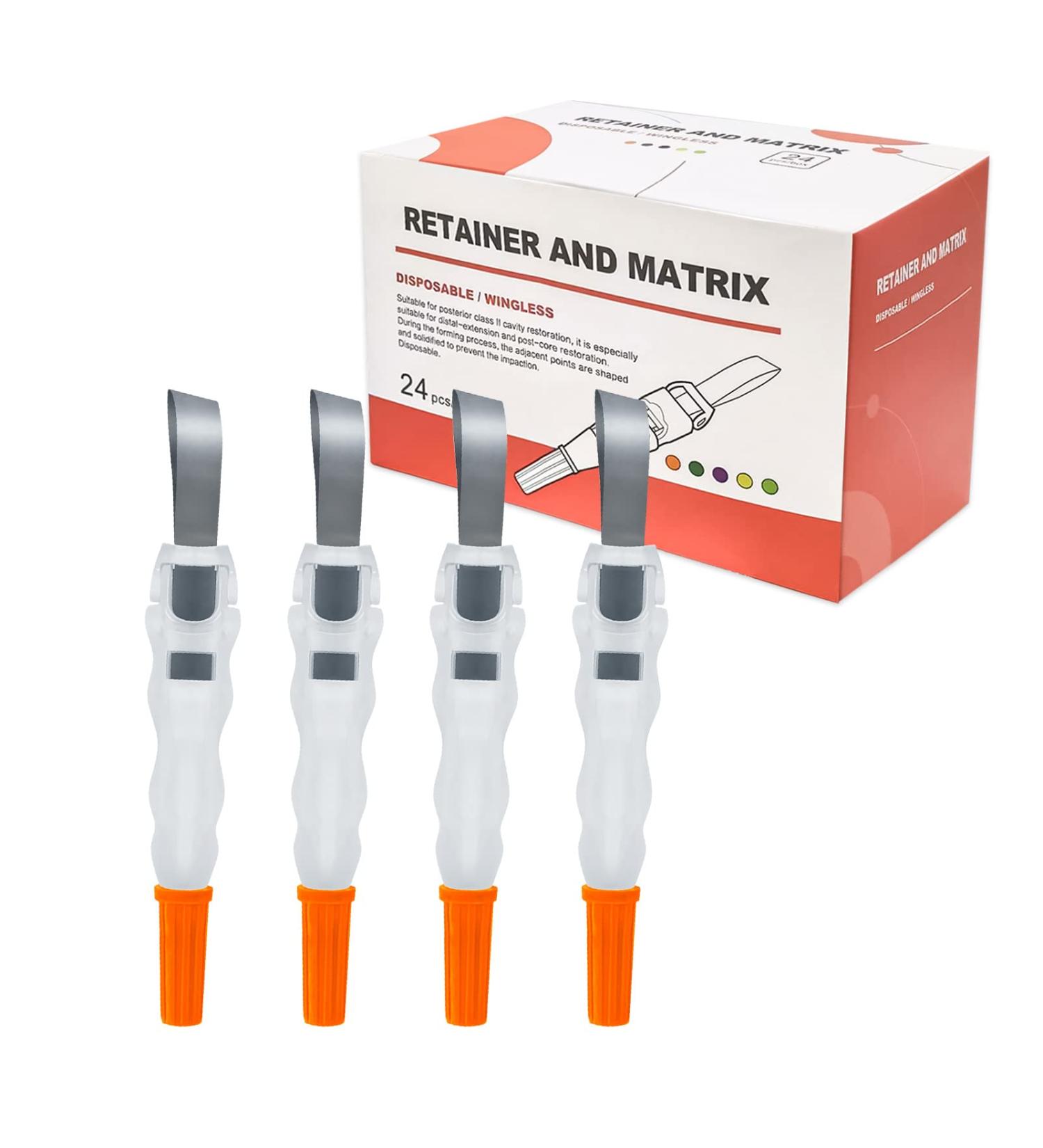 Dental Matrix Bands 24pcs Metal Restoration Matrix Band with 180 Adjustable Retainer Sectional Contoured Matrice Roll Type Matrix Band for Crownwork.-Orange - Buy Online on GoSupps.com