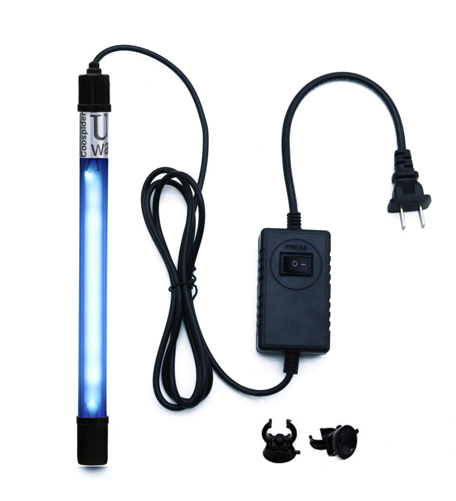 Submersible Aquarium Clean Light 11W (HUV-11) - Clear Green Algae, Waterproof Lamp for Fish Tank & Pond - Buy Online on GoSupps.com