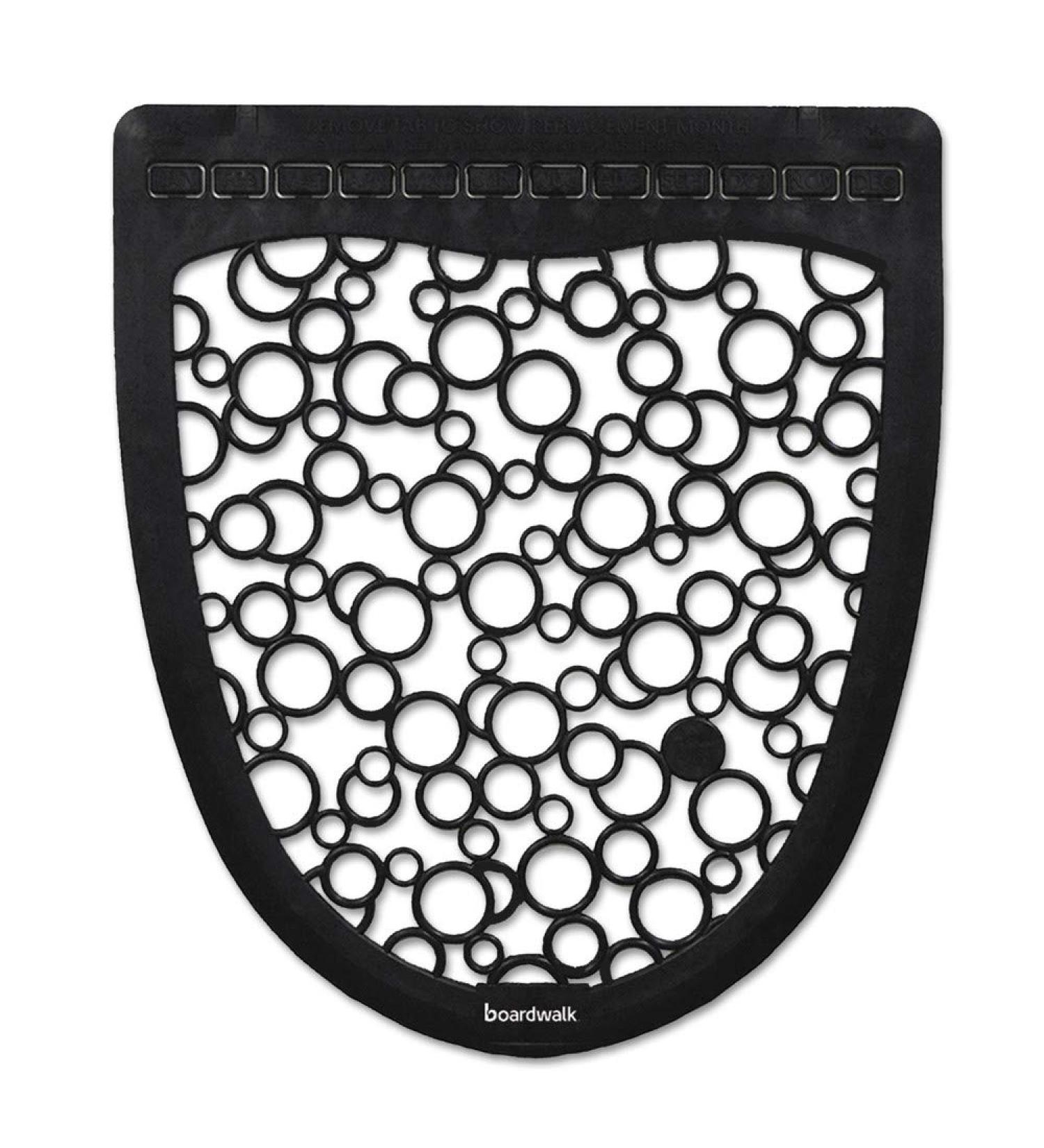 Boardwalk BWKUMBW Rubber 17-1/2 in. x 20 in.Urinal Mat 2.0 - Black/ White (6-Piece/Carton)