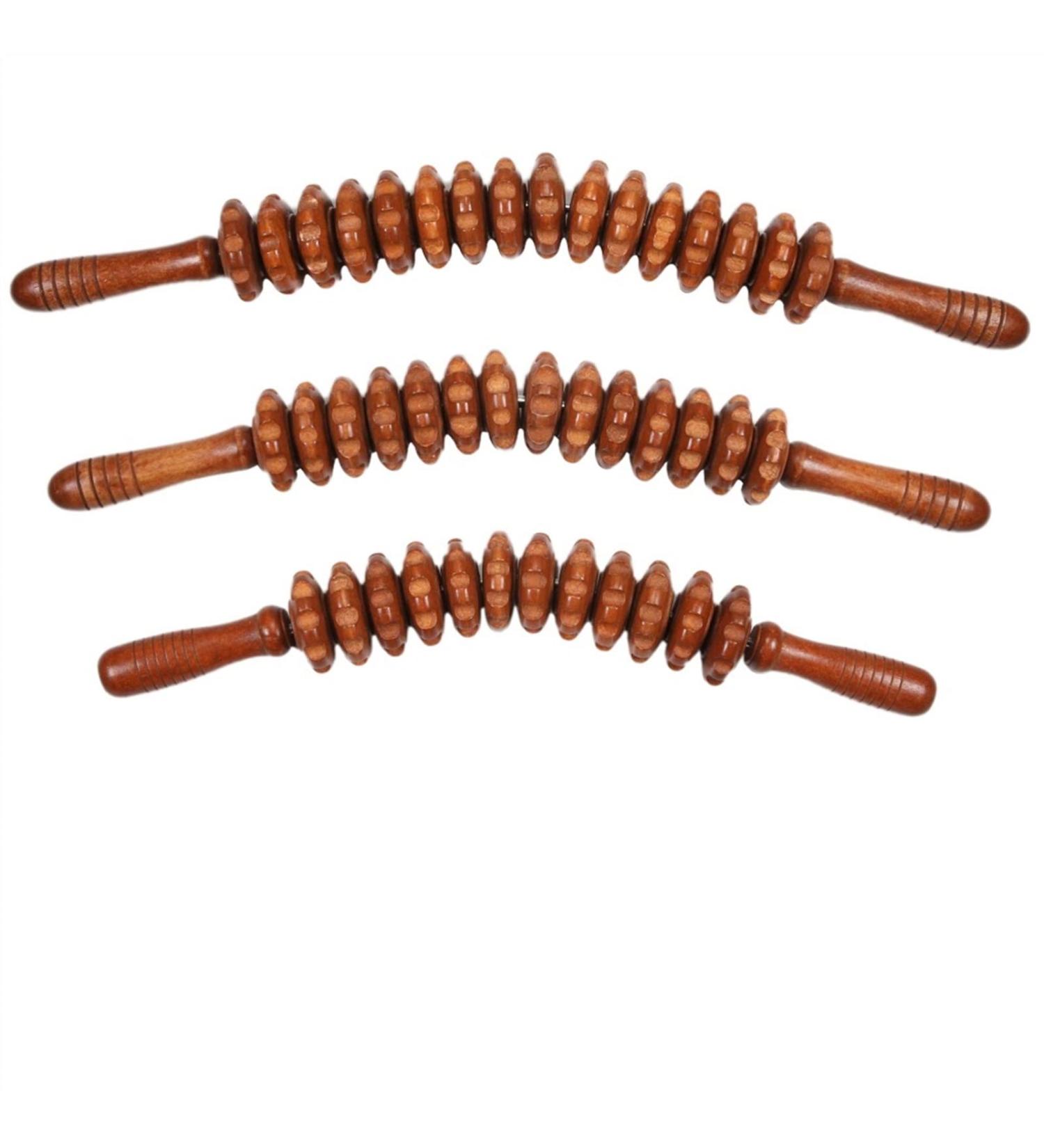 Wood Massage Tab Roller for Cellulite & Lymph Drainage | Manual Therapy Tools for Deep Tissue Muscle Relief | 1st Coffee - 16 Rounds - Buy Online on GoSupps.com