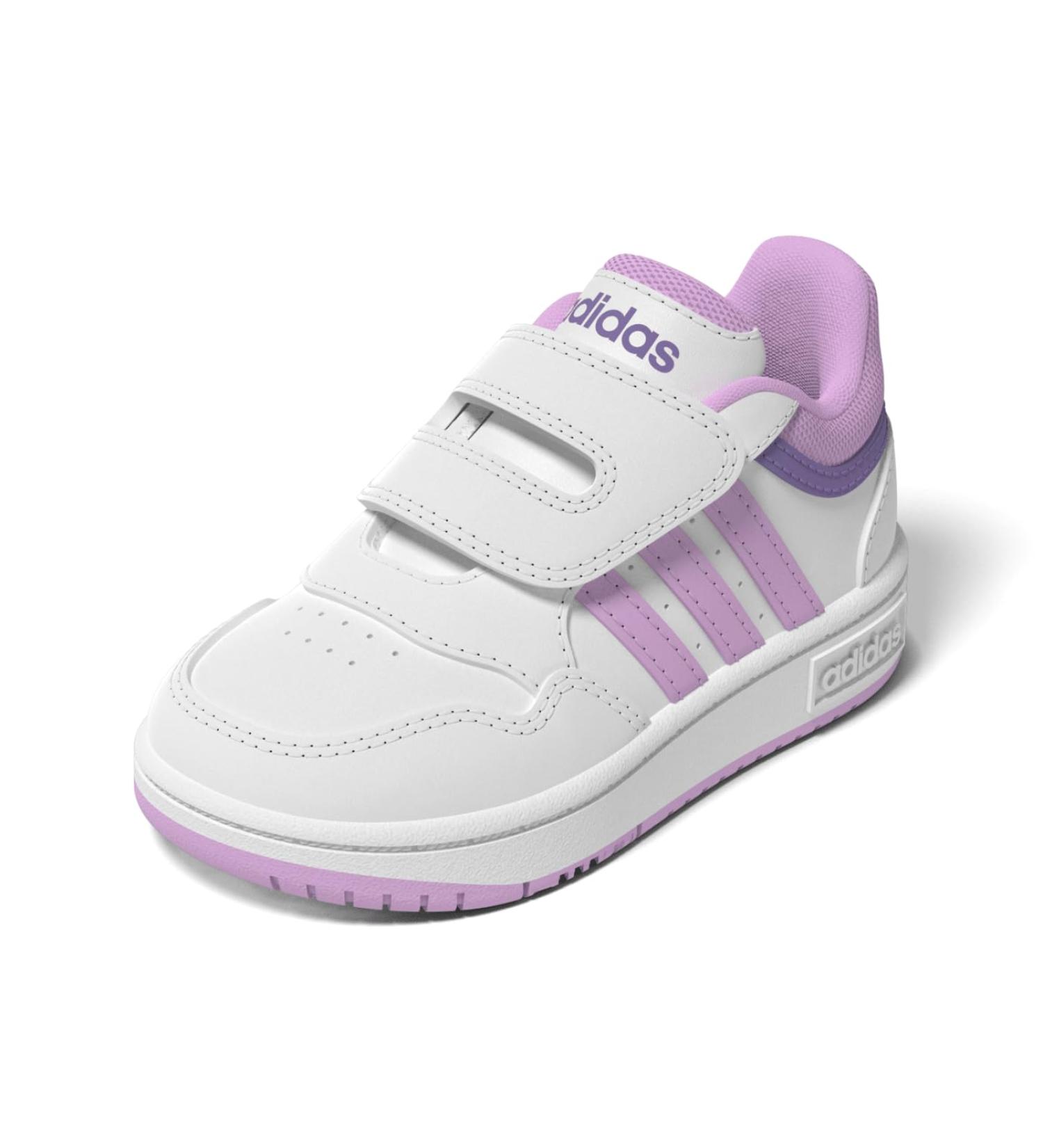 adidas Kids Hoops Mid 2.0 I Fitness Shoes - Child 5 UK - Ftwr White/Lilac Violet Fusion - Buy Online on GoSupps.com