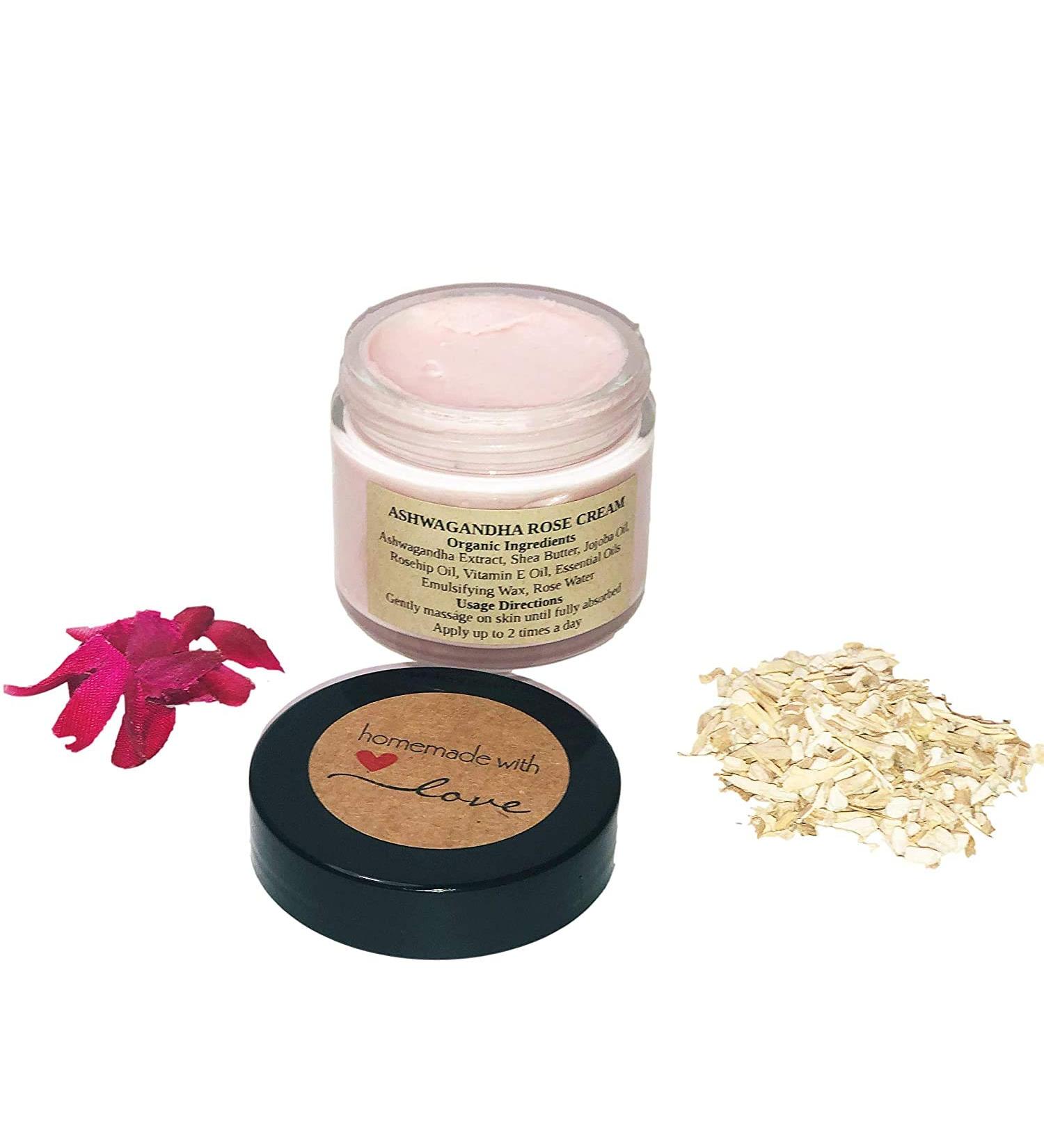 Navoms Beauty Organic Indian Ginseng Face Cream with Rosehip & Vitamin E Oil Face Moisturizer Anti Aging Face Cream Ashwagandha Rose Face Cream Ayurvedic Face Cream VEGAN (1 oz) - Buy Online on GoSupps.com