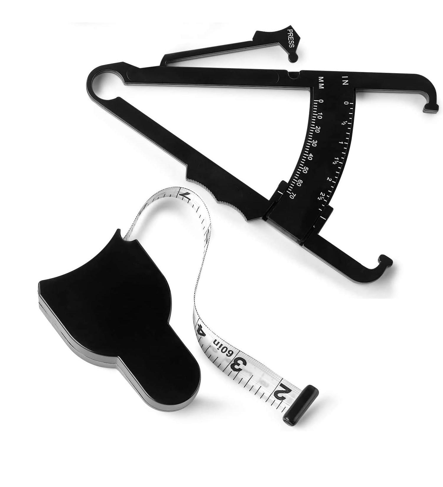Body Fat Caliper and Measuring Tape Set Body Fat Tester Measuring Device for Women Skinfold Caliper for Body Measurement - Buy Online on GoSupps.com