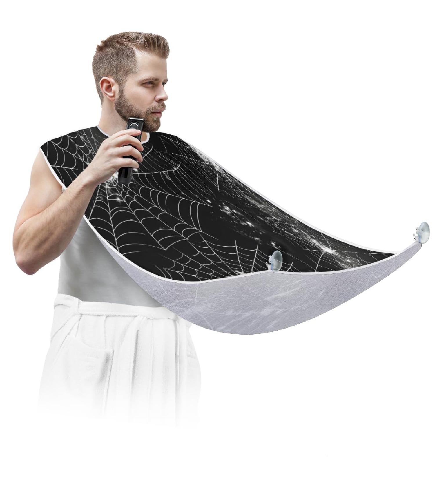 Ocean Shark Beard Bib Apron - Ultimate Beard Hair Catcher for Men | Perfect Fathers Day & Anniversary Gift | Includes 2 Suction Cups - Buy Online on GoSupps.com