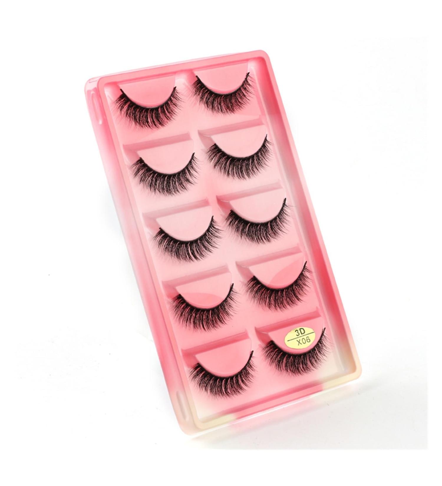 UAMOU 10/50/100 Boxes Mink Eyelashes Fluffy 3D Mink Lashes Makeup Natural Long Volume False Eyelashes Bulk Faux Cils Custom Cheerfully (Color : 5 Pairs X06CS Size : 50 Boxes) - Buy Online on GoSupps.com