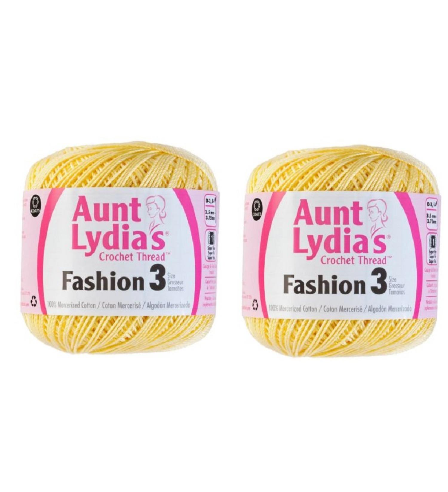 Aunt Lydia's Size 3 Crochet Thread in Maize - 2-Pack | Colorful & Durable Yarn for Crocheting Projects - Buy Online on GoSupps.com