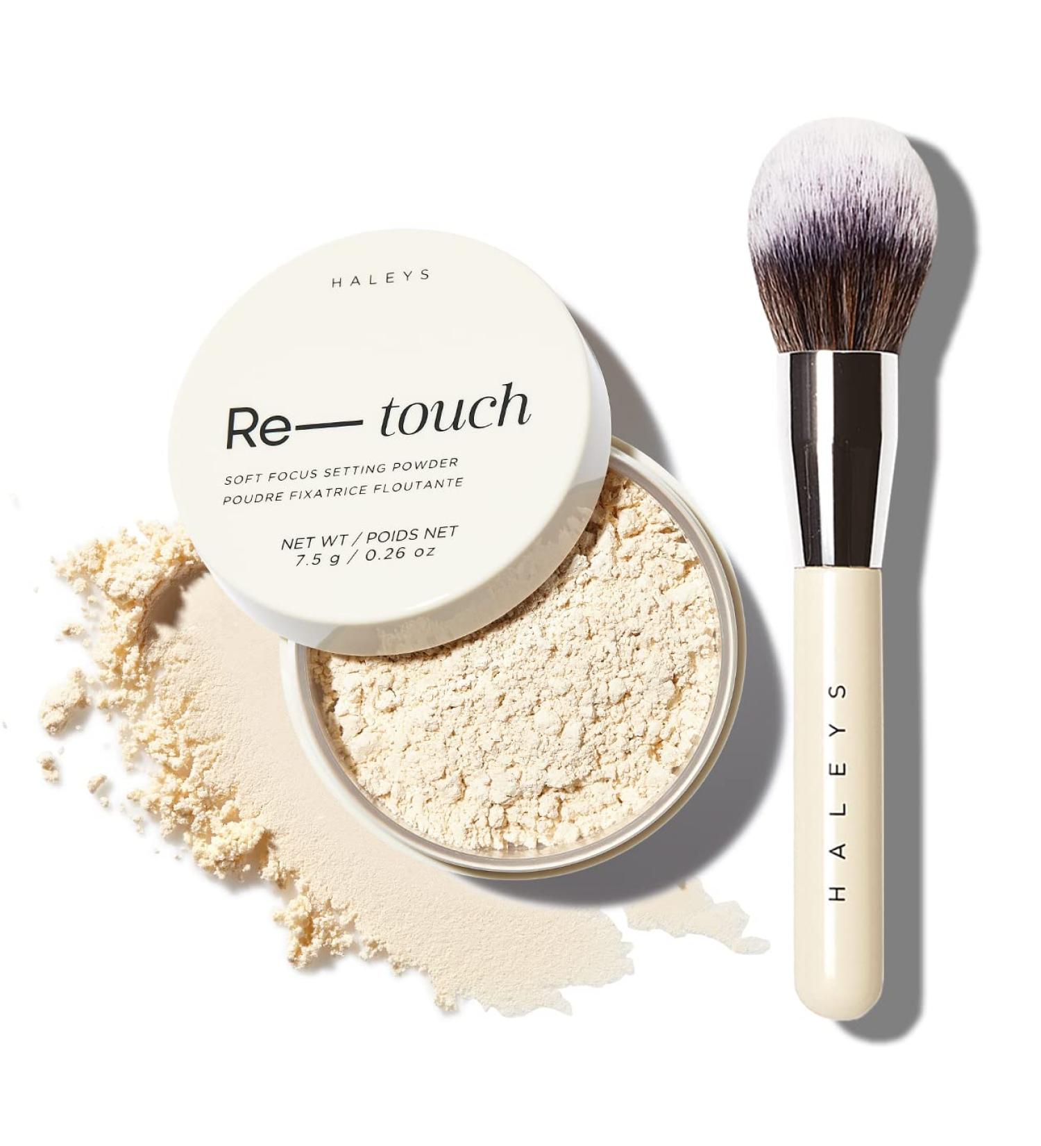Haleys Flawless Finish Set (Light Medium) | Re-touch Soft Focus Loose Setting Powder | Skin Perfecting Formula for All Skin Types | Streak-free Blending - Buy Online on GoSupps.com