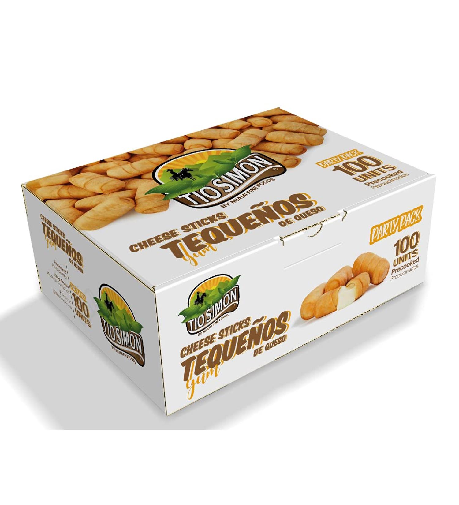 Tio Simon Pre-Cooked Tequeos - Frozen Cheese Filled Sticks (100 Units) - Soft White Cheese - Pack of 1 - Buy Online on GoSupps.com