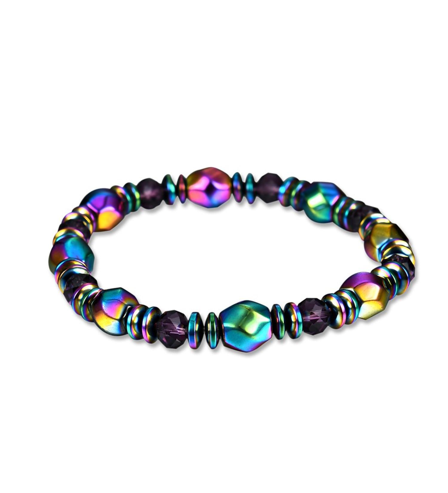 Handmade Stretch Magnetic Hematite Bracelet Health Care Bangle Braclet Unisex for Men Women - Buy Online on GoSupps.com