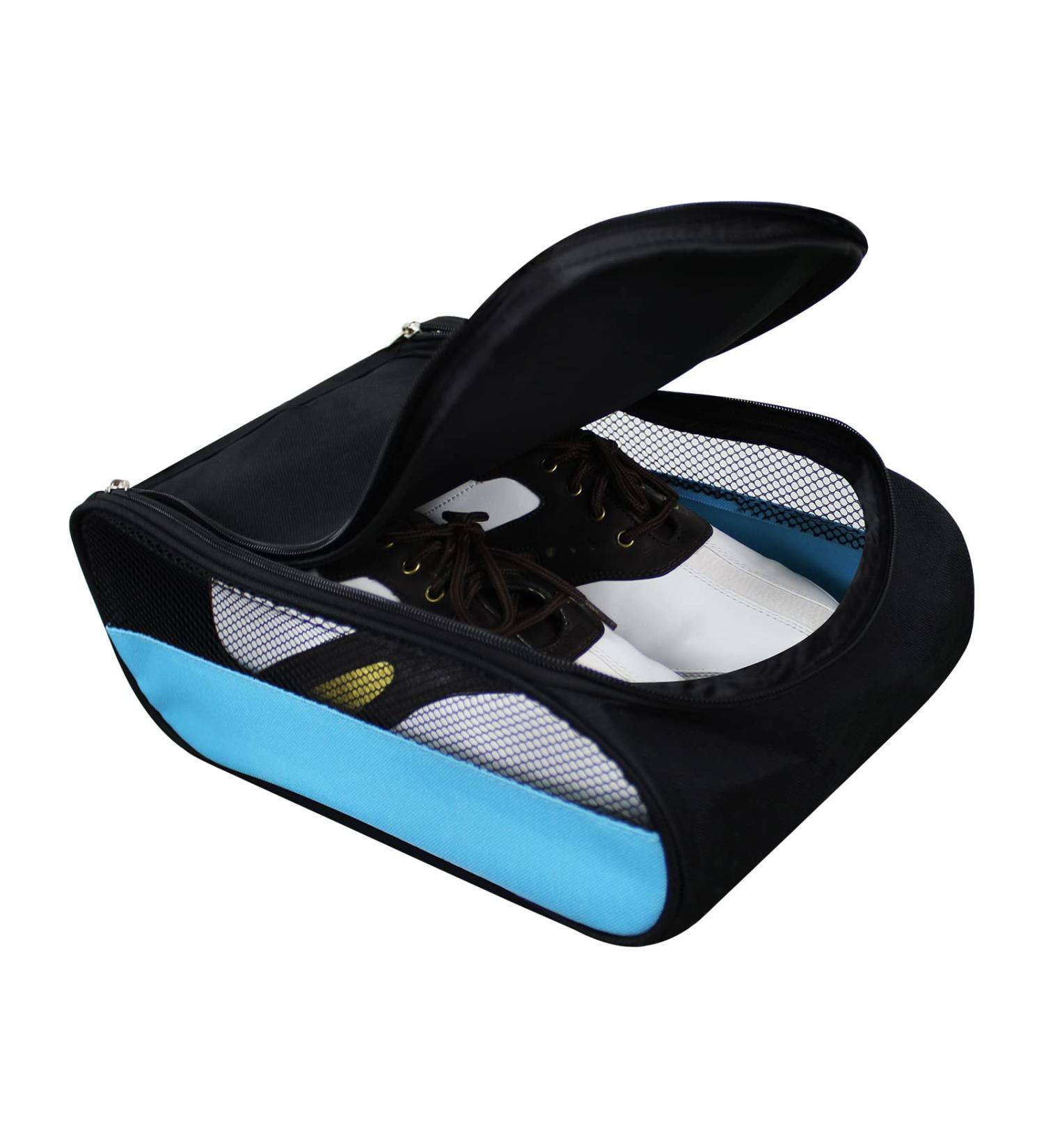 Scott Edward Portable Golf Shoe Bag Outdoor Travel Zipper Waterproof and Breathable Men and Women Handbag Blue