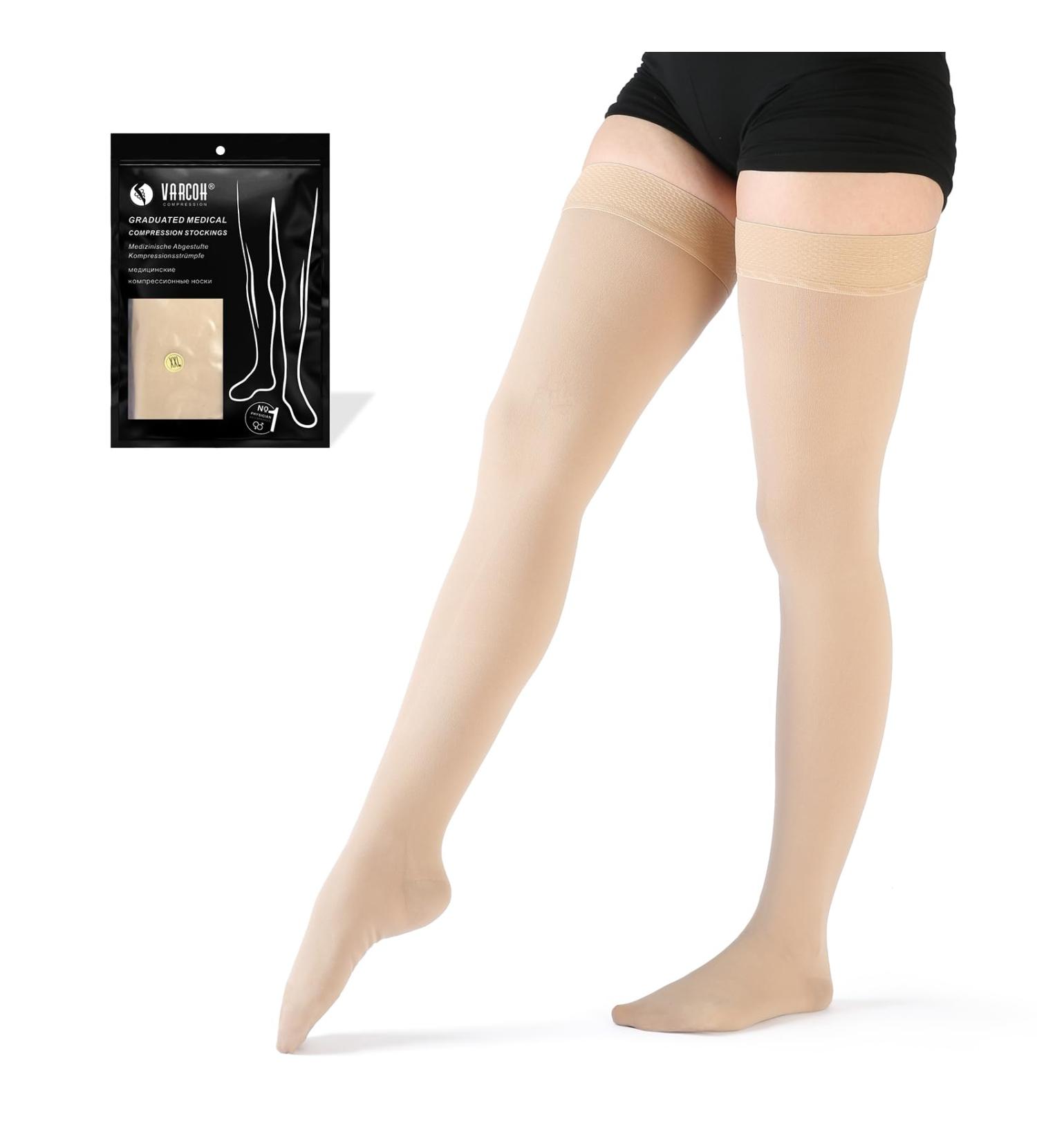 Varcoh Compression Stockings for Women & Men - 3XL Beige Support Stockings for Pregnancy & Varicose Veins - Buy Online on GoSupps.com