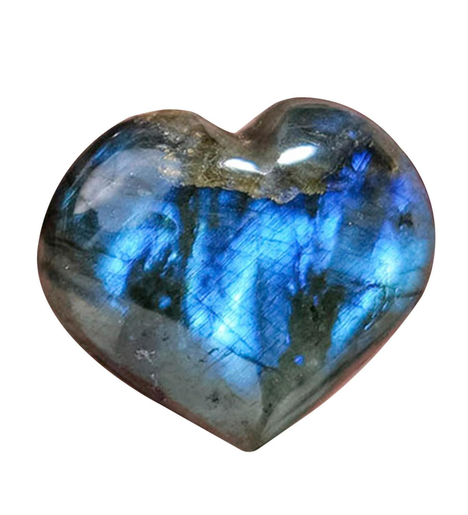 Labradorite Palm Stone Natural Labradorite Crystal Heart Palm Stone Mineral Reiki Pocket Crystal Tumble Collection Heart Shape Puff Stones for Good Luck Charm Meditation Riastvy 5 - Buy Online on GoSupps.com