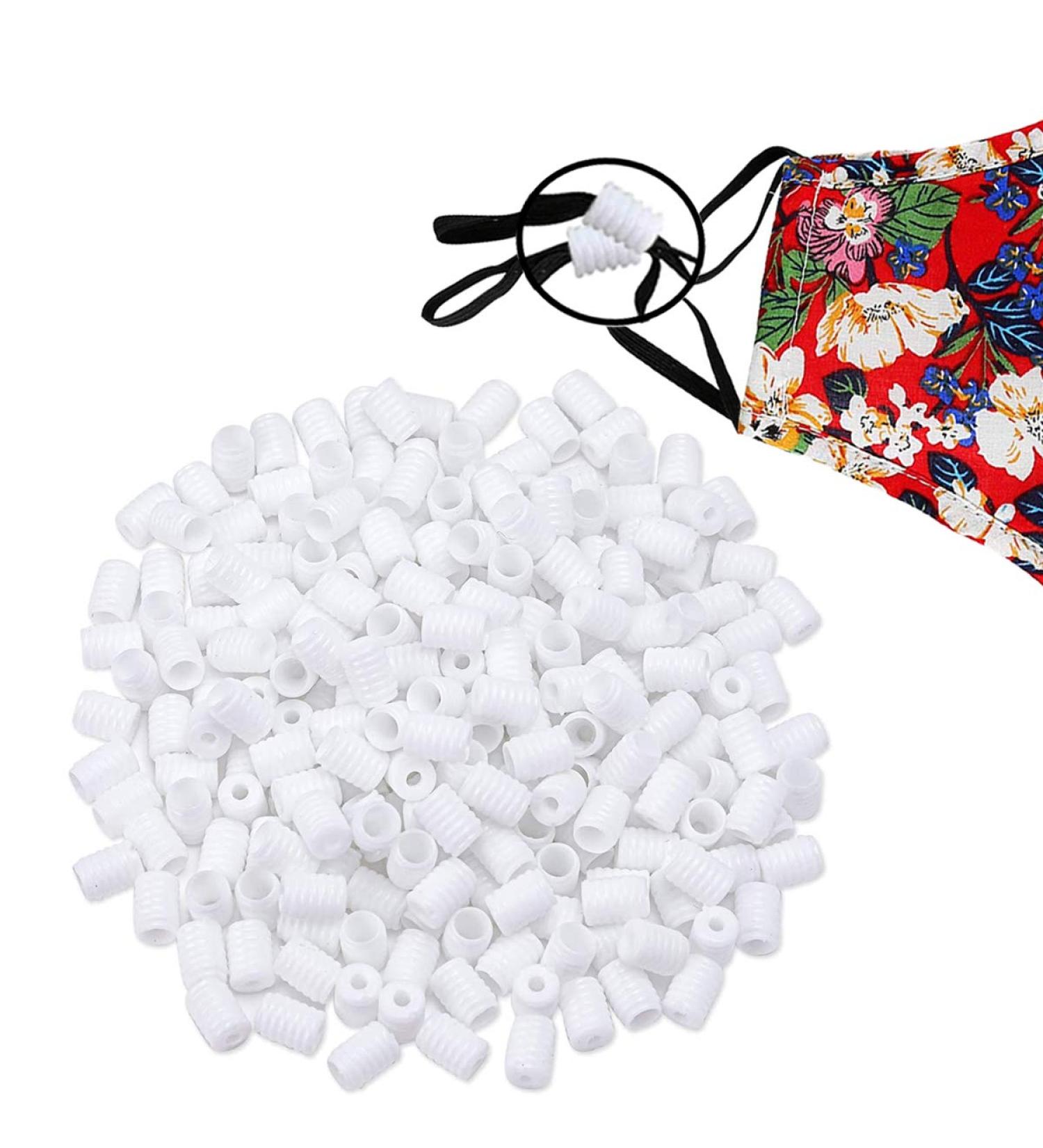 200 Pcs White Silicone Cord Locks for Drawstrings - Adjustable Elastic Cord Stopper for Non-Slip Grip - Buy Online on GoSupps.com