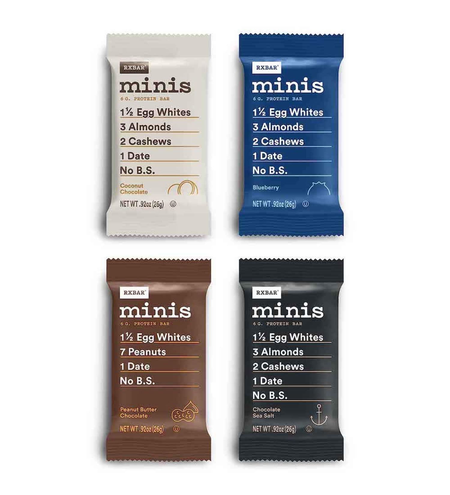 RXBAR Minis Variety Pack - 30ct, 0.92 Oz Bars (Pack of 1) - 30 Count Pack - Assorted Flavors - Buy Online on GoSupps.com
