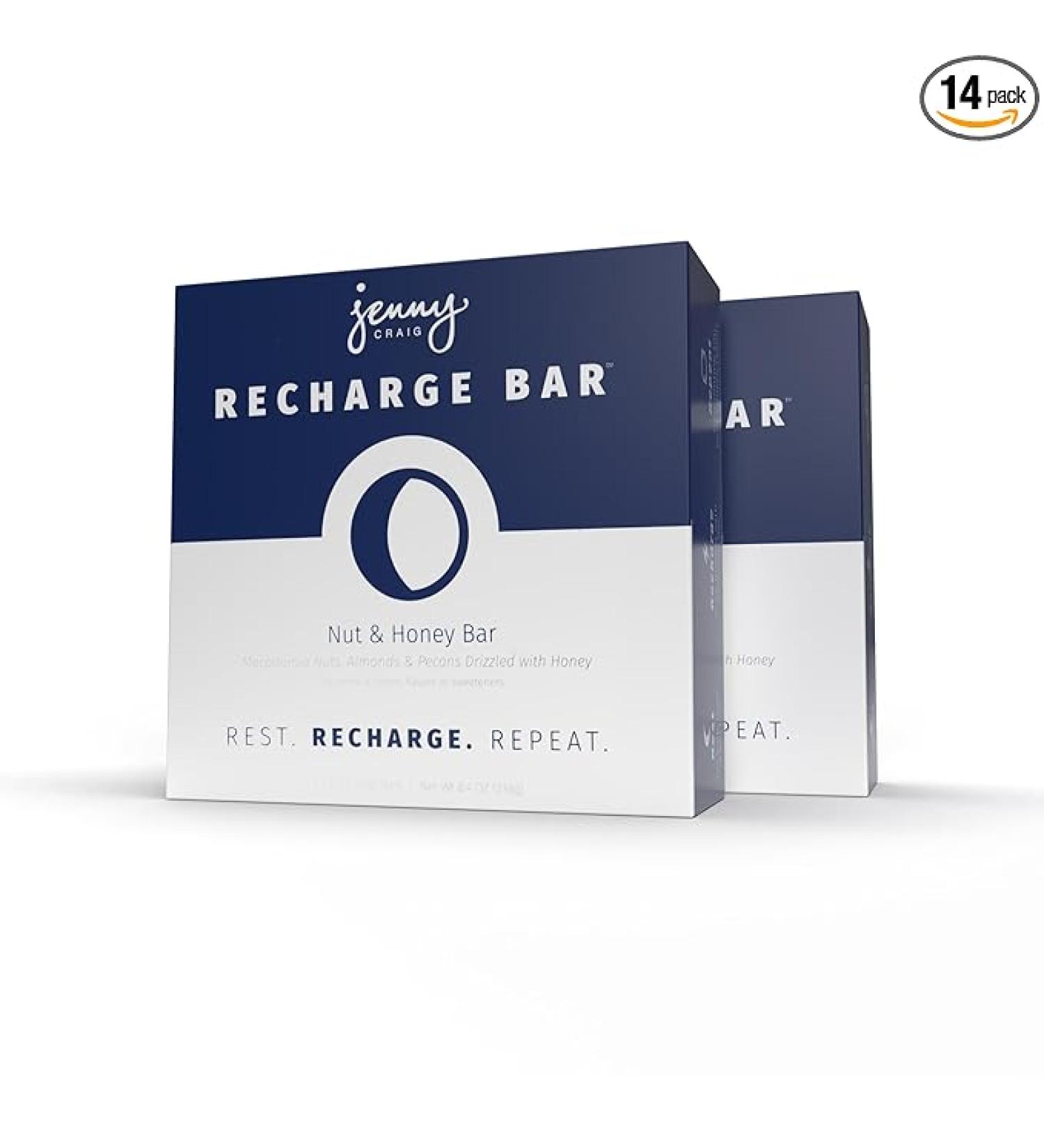 Recharge by Jenny Craigâ¢ 14-Count Recharge Bars - REVOLUTIONARY Recharge BAR perfect for INTERMITTENT FASTING: designed to help curb hunger while you fast - Nut and Honey Flavor - (2 Packs of 7 Recharge Bars) - Buy Online on GoSupps.com