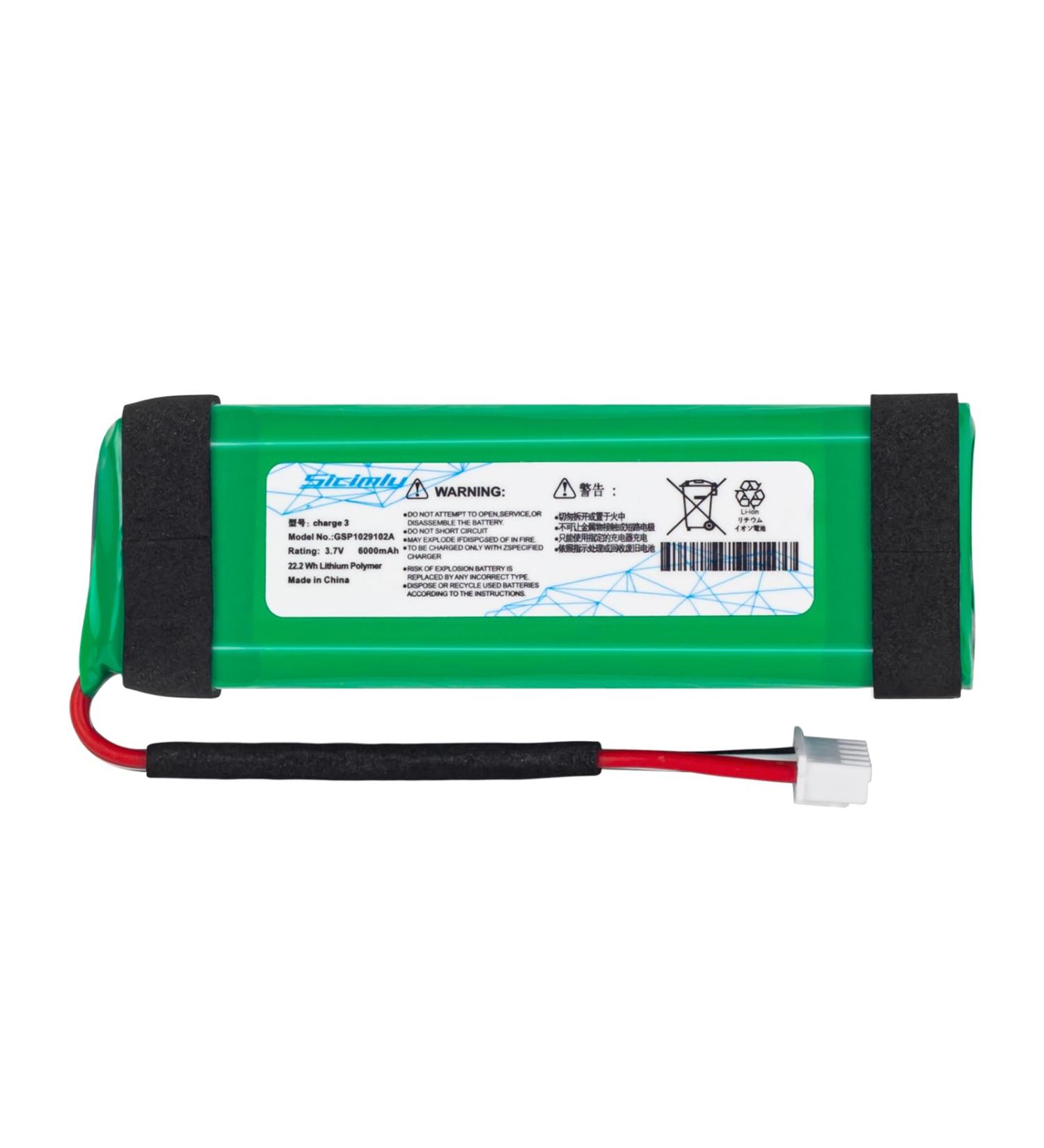 6000mAh Replacement Battery for JBL Charge 3 - GSP1029102A | 22.2Wh/3.7V - International Shipping Available - Buy Online on GoSupps.com