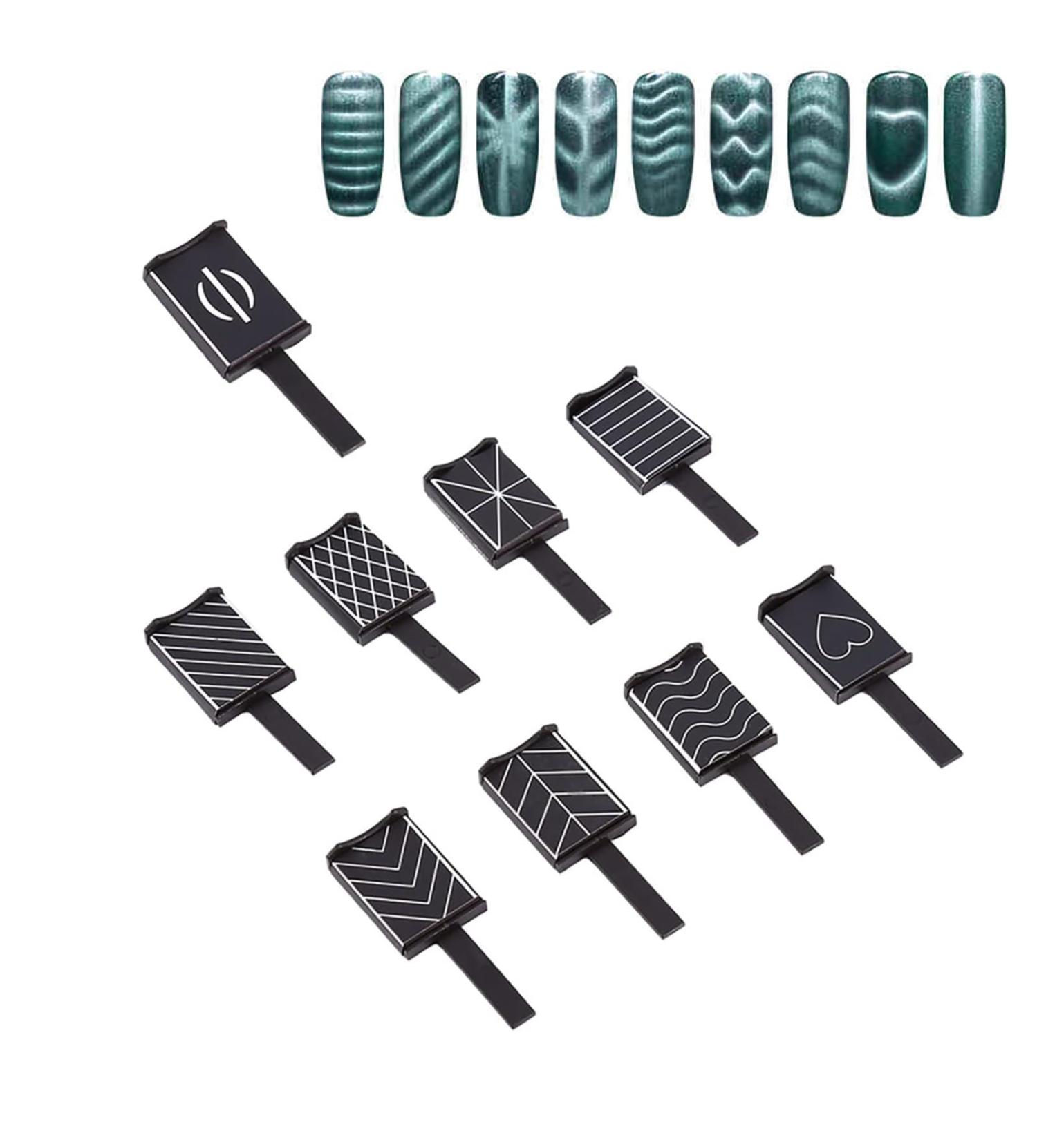 9 Piece 3D Cat Eye Nail Art Set | Magnetic LED Polish & UV Gel Tools for Stunning Manicures - Buy Online on GoSupps.com