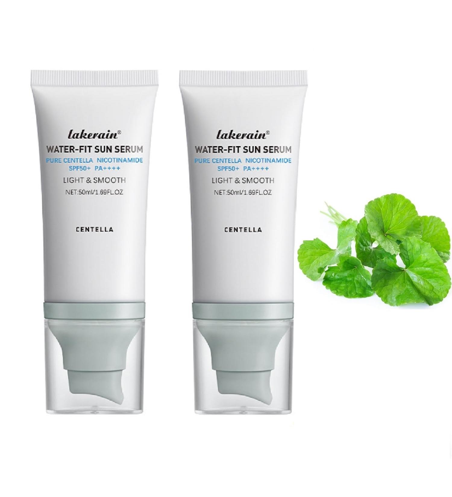 2Pcs Centella Sunscreen SPF 50 Hyalu Cica Water-Fit Sun Serum Face Sun Screen Hydrating Non Greasy Long-Lasting Protection for Girl Skincare. - Buy Online on GoSupps.com