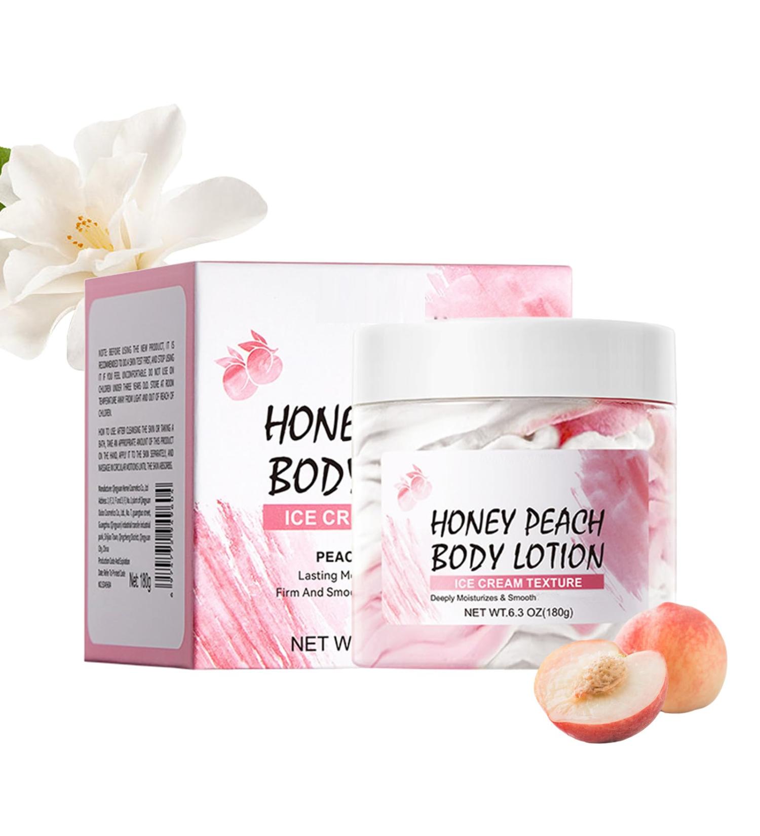 TUOSHITONG Honey Peach Body Lotion Hydrating & Nourishing Body Butter with Ice Cream Texture Intense Moisture Light & Non Greasy Makes Skin Smooth & Firm Whipped Body Butter Cream for Dry Skin 6.3 Oz - Buy Online on GoSupps.com