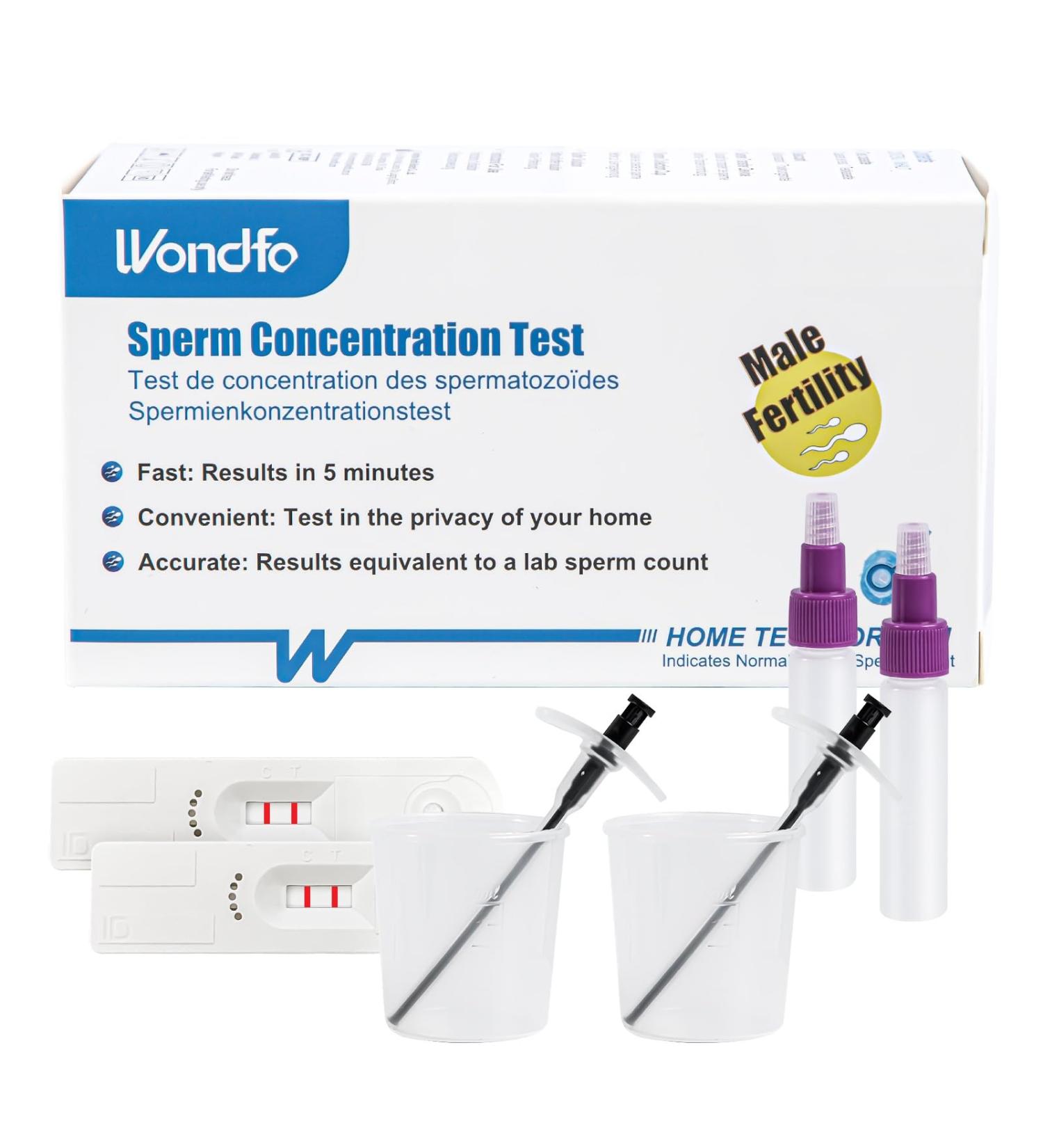 Wondfo Male Fertility Test 2 Tests Sperm Test Kit for Checking Sperm Count Normal or Low Accuracy Privacy - Buy Online on GoSupps.com