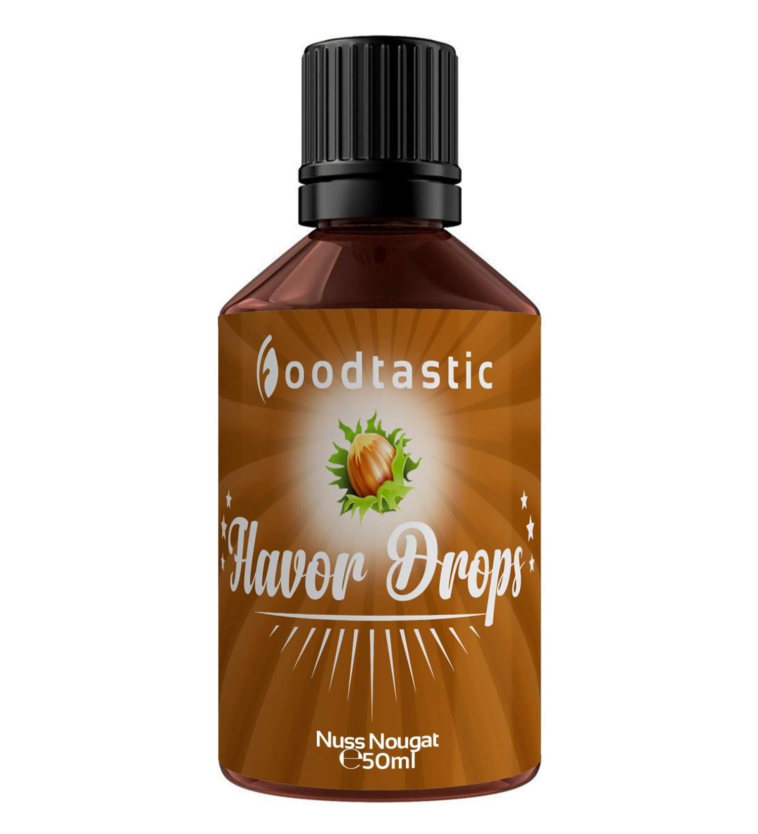 Foodtastic flavor drops nut nougat 50ml |Flavrops aroma drop |Calorie -free Sweet i without sugar |Food aroma flavor drops flave drops drops of taste