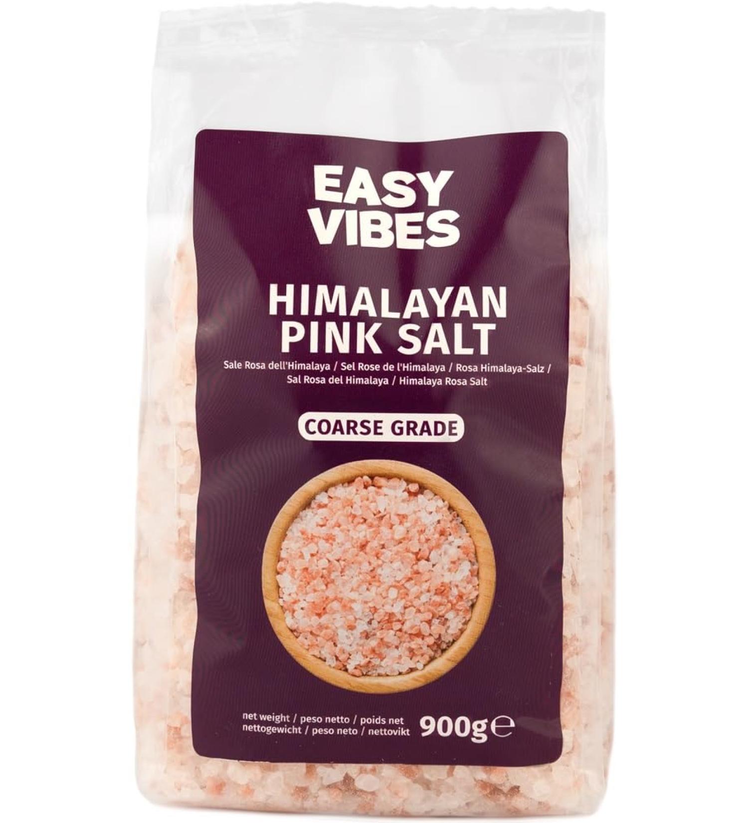 Easy Vibes - Pink Himalayan Salt 900g (COARSE Salt) - Unrefined | Natural | From Punjab Pakistan - Buy Online on GoSupps.com