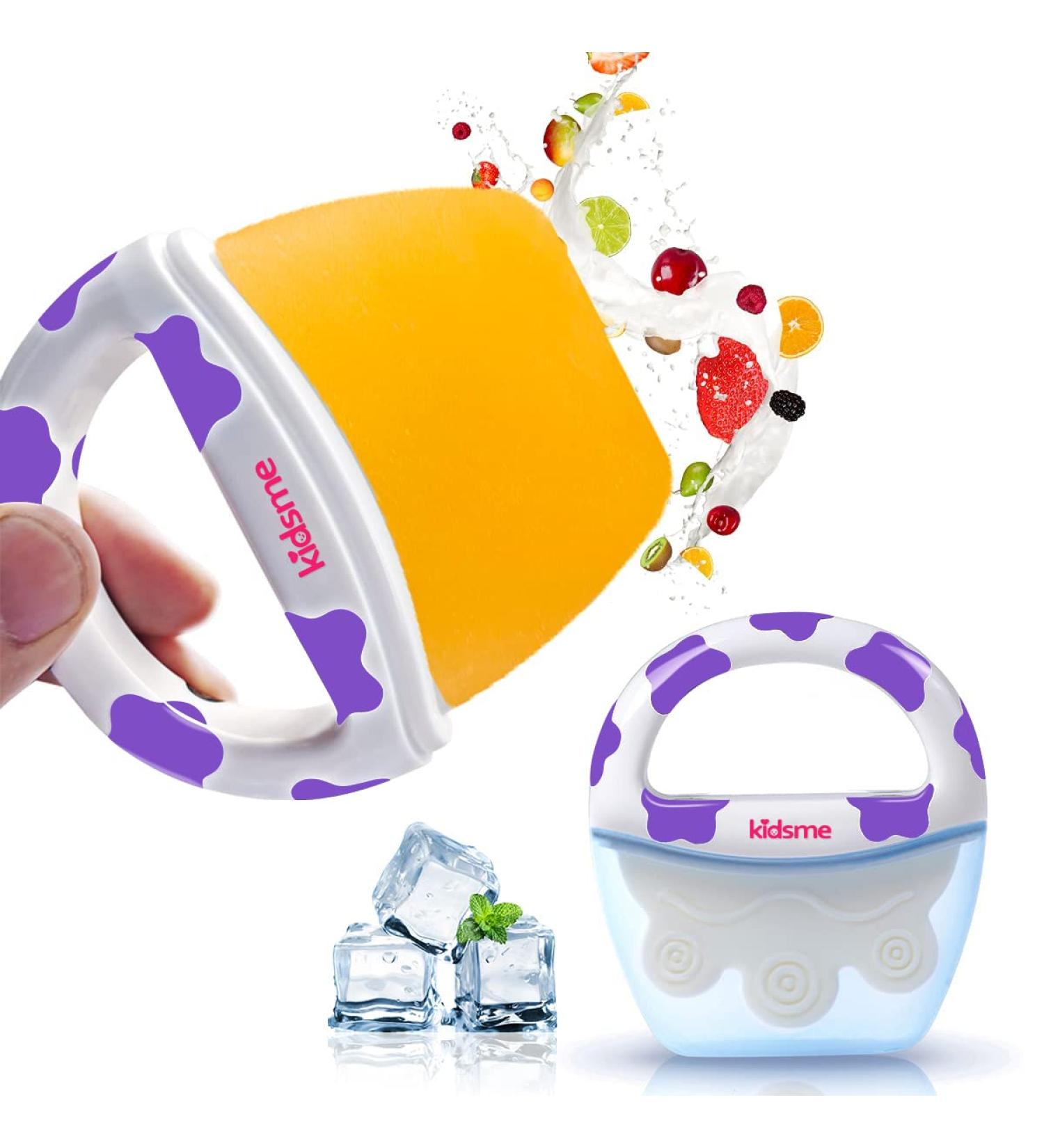 Kidsme Cooling Teething Rings for Babies 0-6 Months - BPA-Free Silicone Baby Teether in Purple - Buy Online on GoSupps.com