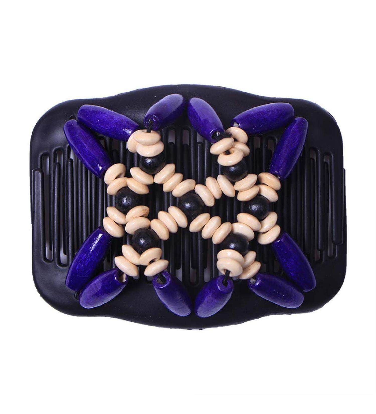 Peigne cheveux magique en bois avec perles ovales - Extensible - Pour femme et fille - Tendance et pratique - Buy Online on GoSupps.com
