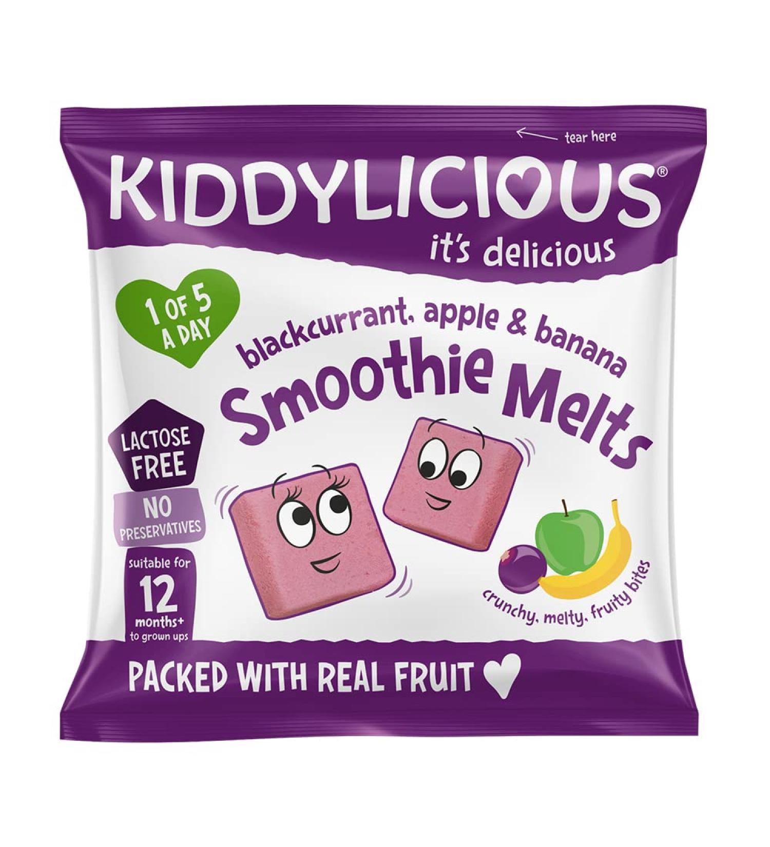 Kiddylicious Blackcurrant and Apple Smoothie Melts 6g (Pack of 16)