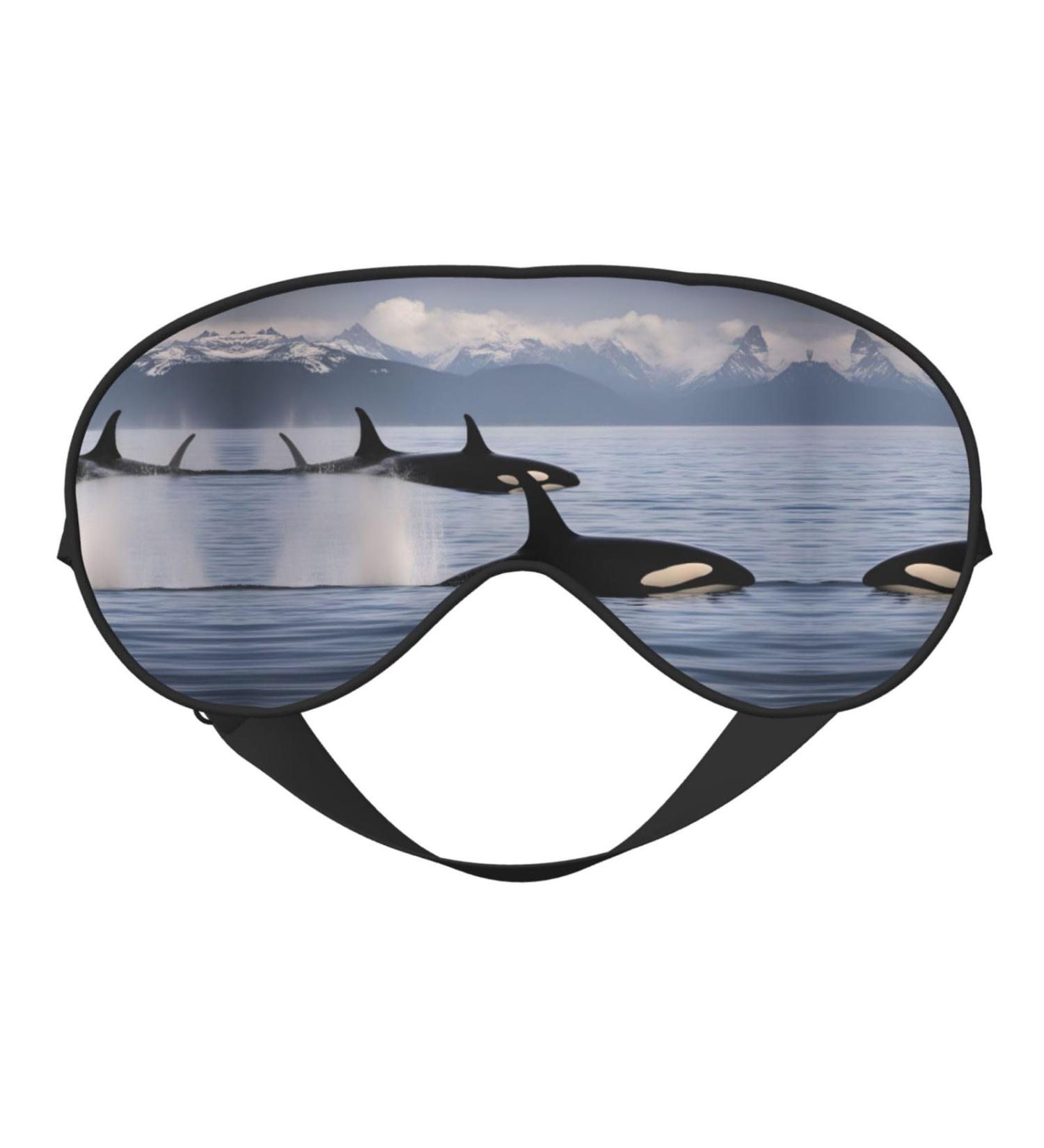 SSIMOO Killer Whales Swim Along Sleep Mask - Adjustable Breathable & Fashionable Eye Mask for Ultimate Comfort | International Shipping - Buy Online on GoSupps.com