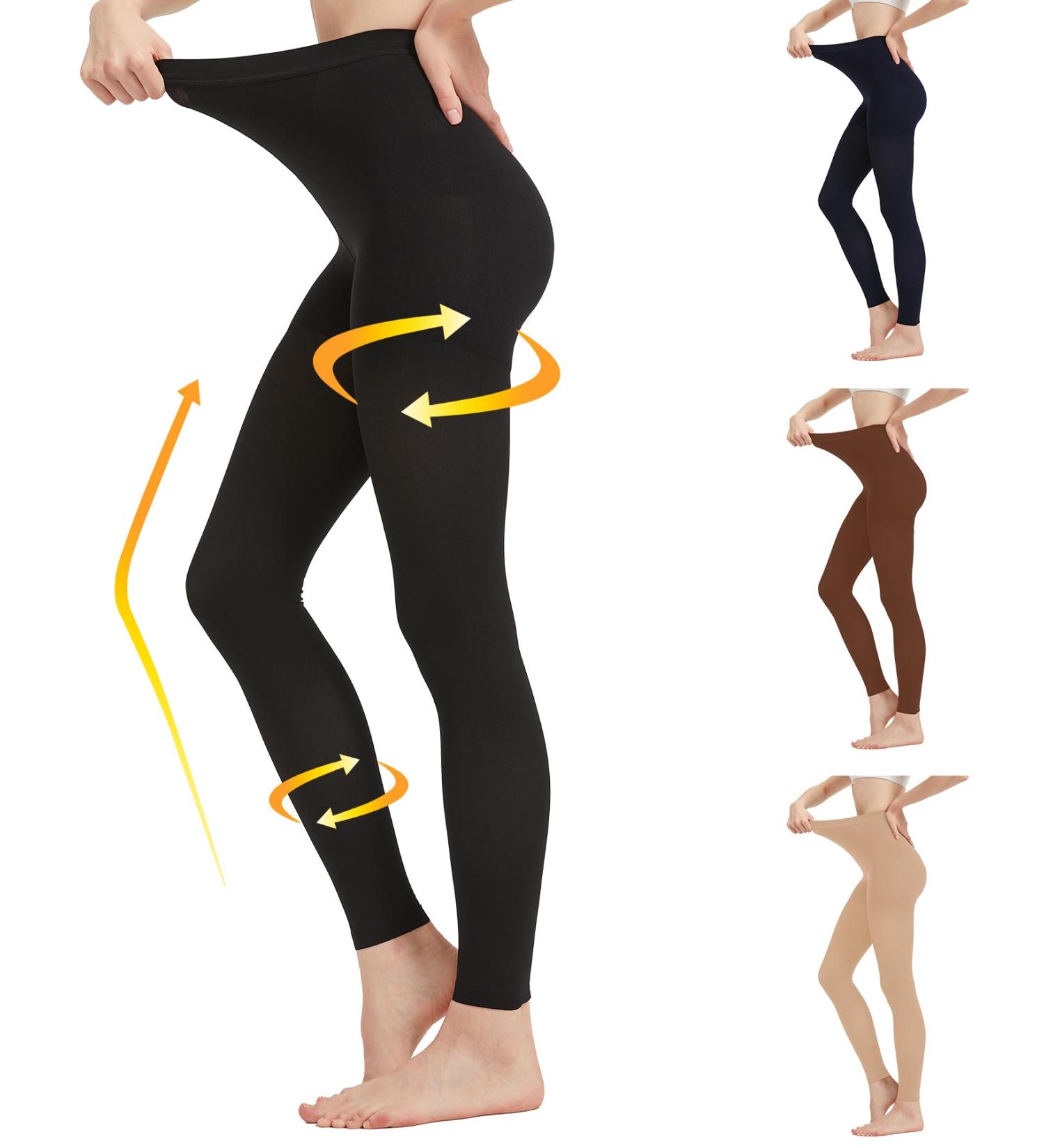 MGANG Medical Compression Pantyhose for Men & Women - Footless Waist High Support Stockings 15-20 mmHg Opaque Compression for Edema & Varicose Veins Black L - Firm Support Hose - Buy Online on GoSupps.com