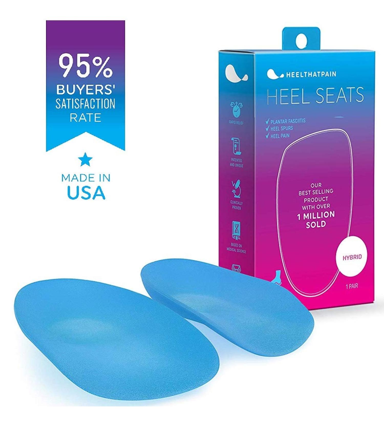 Heel That Pain Plantar Fasciitis Insoles | Heel Seats Foot Orthotic Inserts for Heel Spurs | Clinically Proven Relief | Light Blue Hybrid XL - Buy Online on GoSupps.com