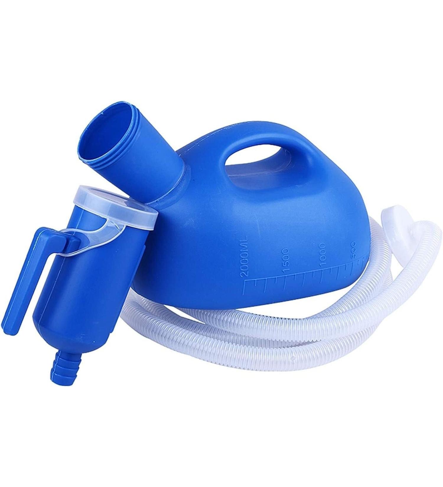 Potty Men's Male Bed Urinal Potty Pee Bottle 2000ML Collector with 1.3M Tube - Buy Online on GoSupps.com