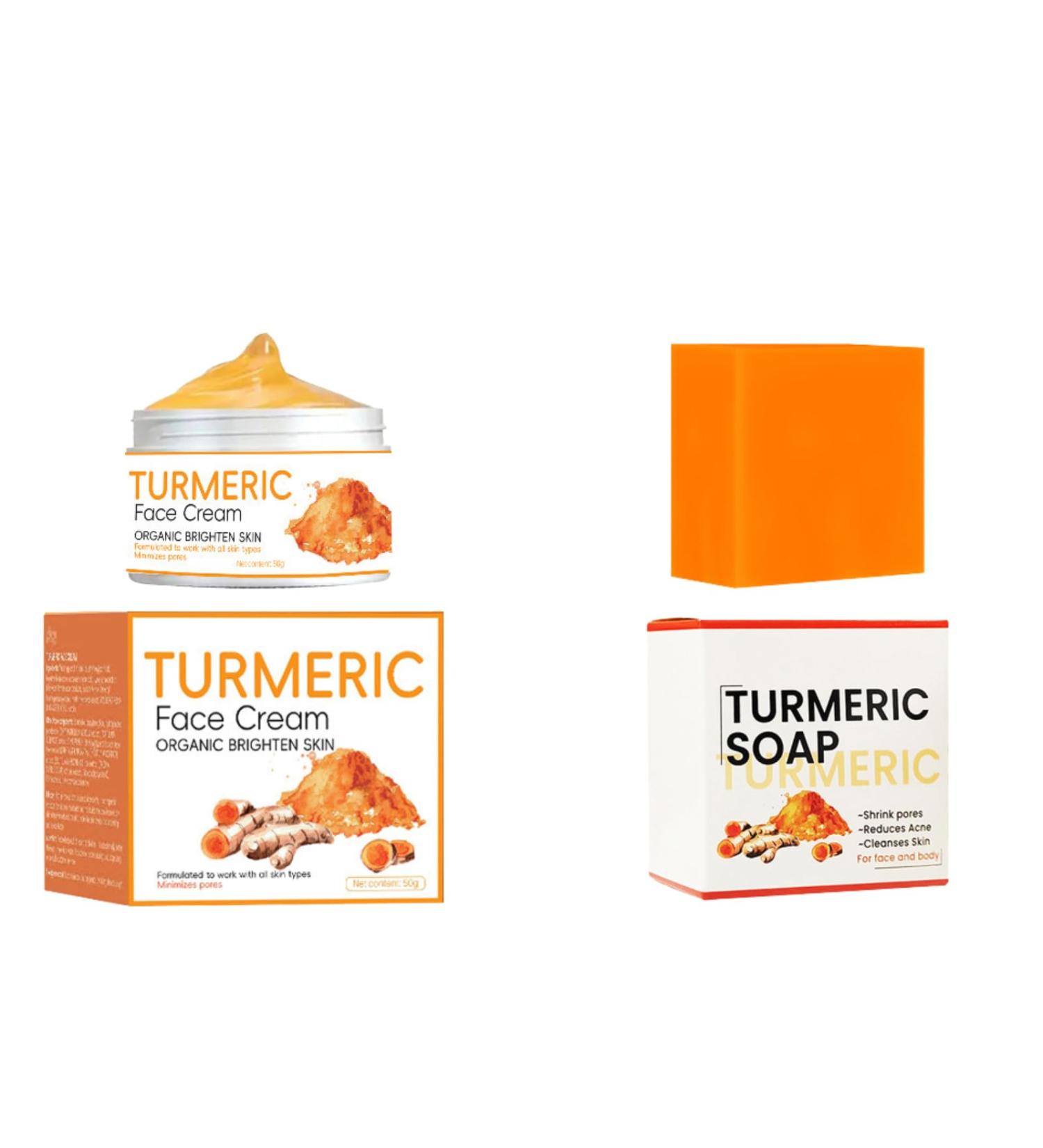 IZBEAUVO-TURMERIC Soap Bar & TURMERIC-Face Cream