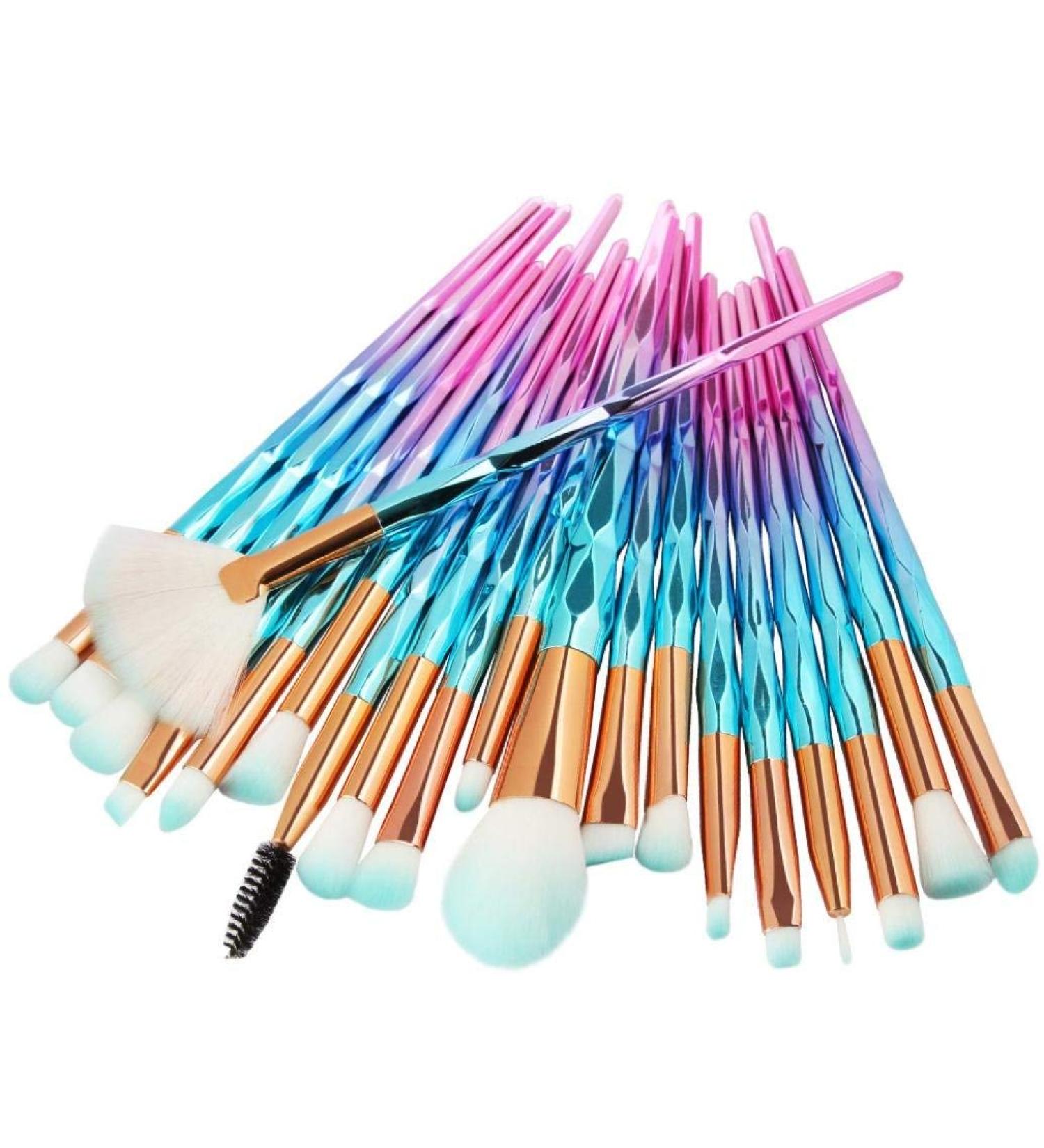 Unicorn Makeup Brush Set - 20 Eyeshadow Brushes & 30 Cotton Pads for Flawless Makeup Application | International Shipping Available - Buy Online on GoSupps.com