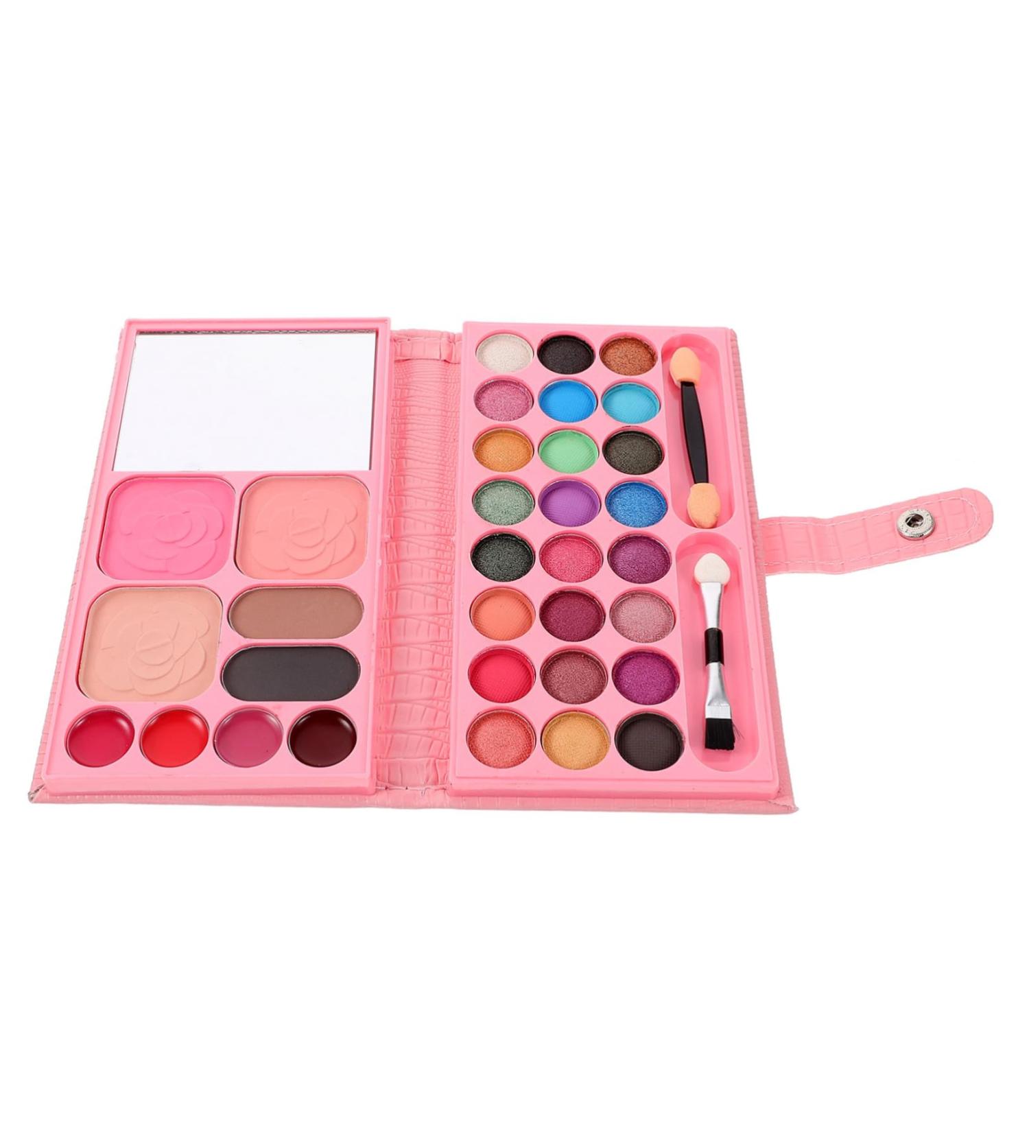 MUSISALY 33 Makeup Palette Beginner Eyeshadow Pallet Eye Makeup Metallic Eyeshadow Girl Cosmetic Leather Rosy - Buy Online on GoSupps.com