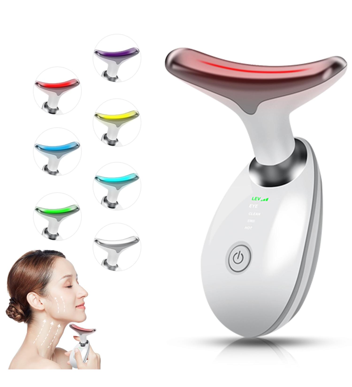 Neck Face Massager - 7 Color Facial Massager for Skin Care at Home | Non-Slip Design | Shop Now - Buy Online on GoSupps.com