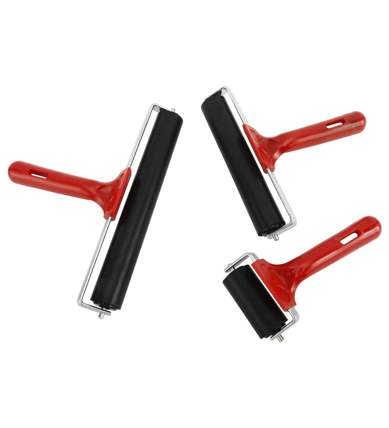 Artilife Rubber Rollers Set - 3Pcs 2.4, 5.9 and 7.9 Brayer Rollers for Crafting, Printmaking, Stamping, Painting - Anti-Skid Construction Tools - Buy Online on GoSupps.com