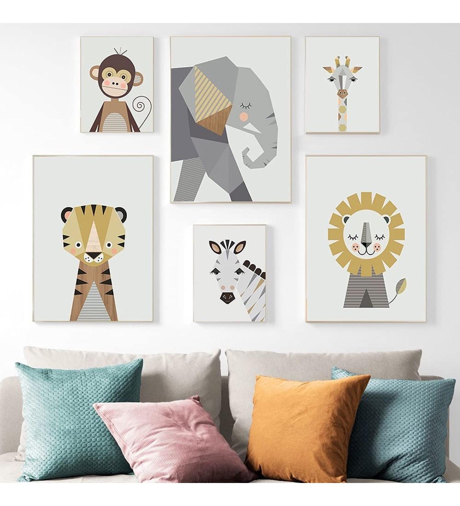 Lulupila Baby Room Decorative Poster Set - Animal Motifs Forest Animals for Boys and Girls - Set of 6 - Buy Online on GoSupps.com