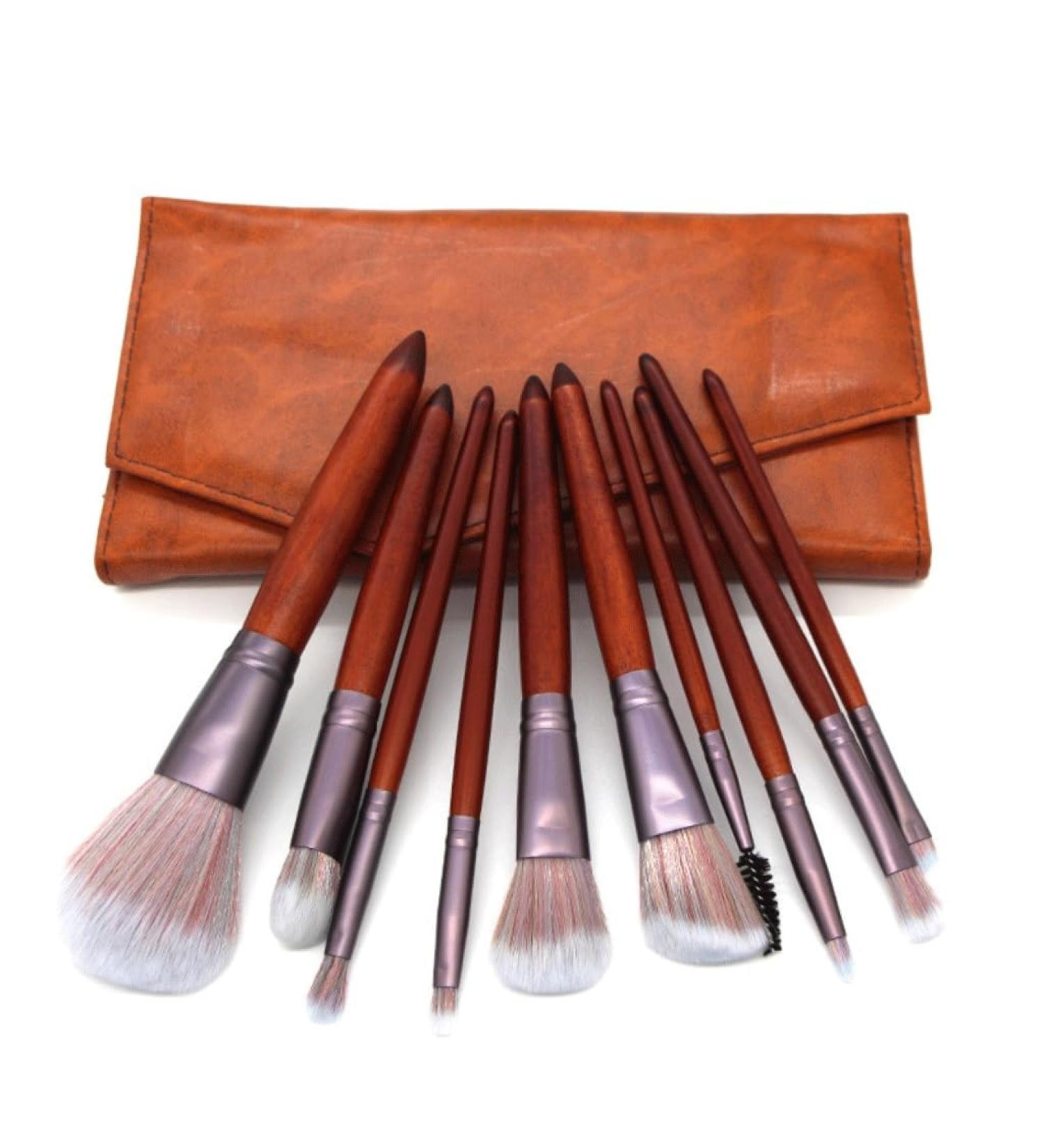11 Violet Branch Makeup Brush Set - Eco-Friendly Wood Handle Anti-Animal Hair Tool for Flawless Makeup Application - Buy Online on GoSupps.com